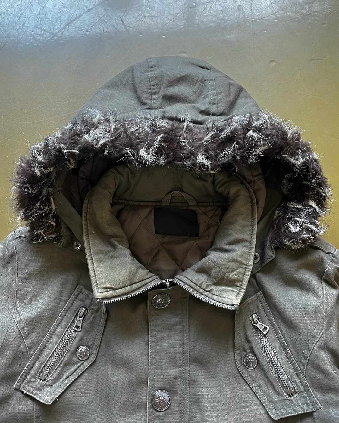 90-00s Madifced Gothic Fur Hood Jacket 상품이미지5