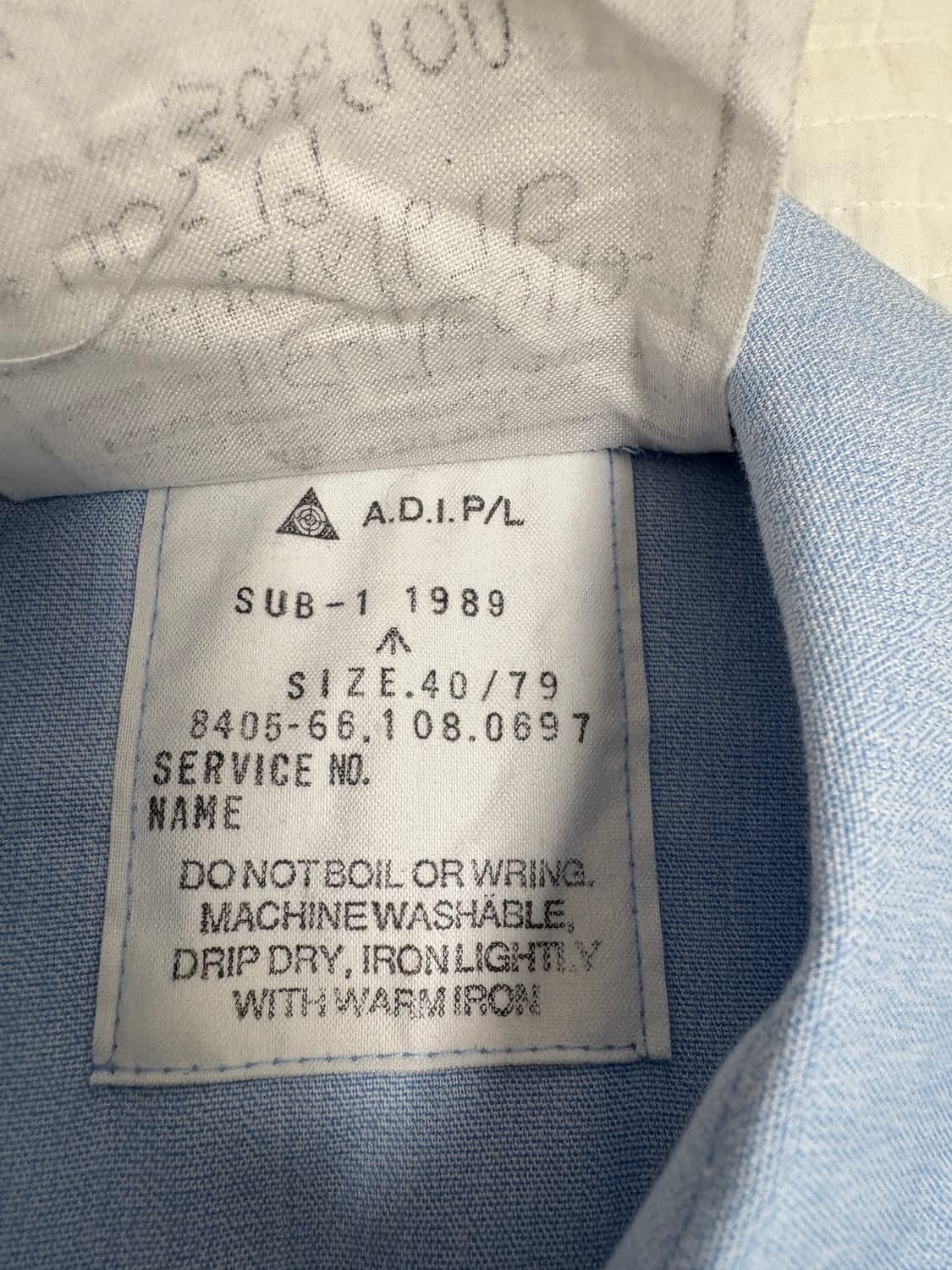 89년 호주군 보급 셔츠 체스트 포켓 스카이 블루 셔츠 105 상당 상품이미지5