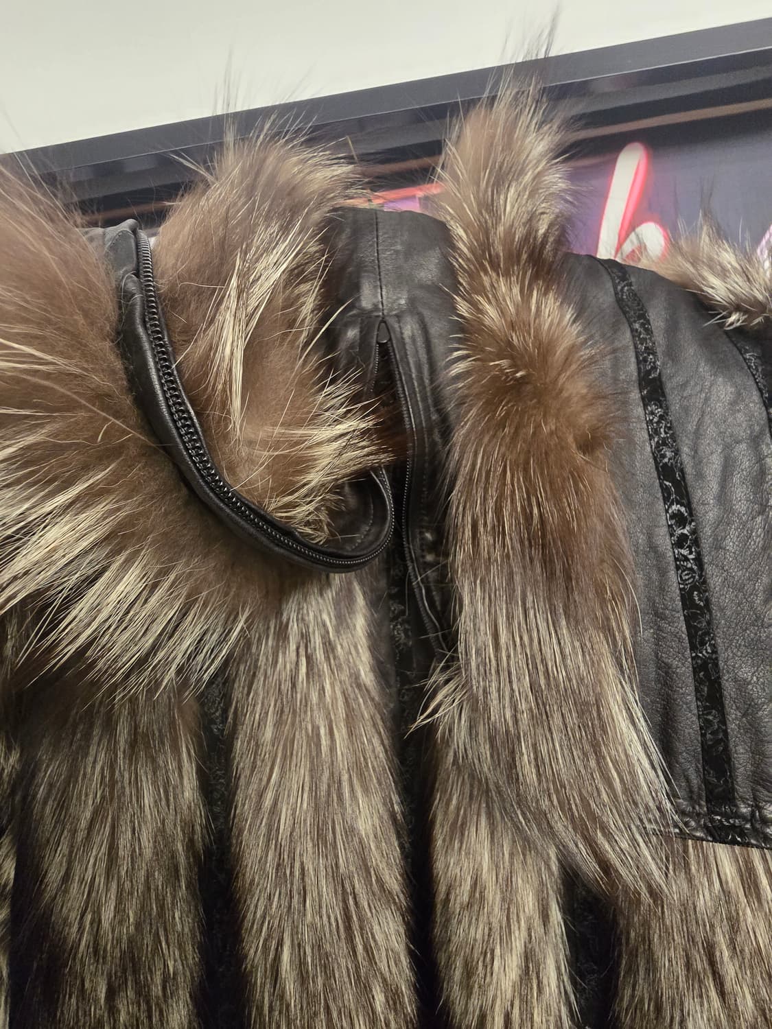 TP. DOTHILLEN 시카폭스 퍼 후드 가죽코트 상품이미지4