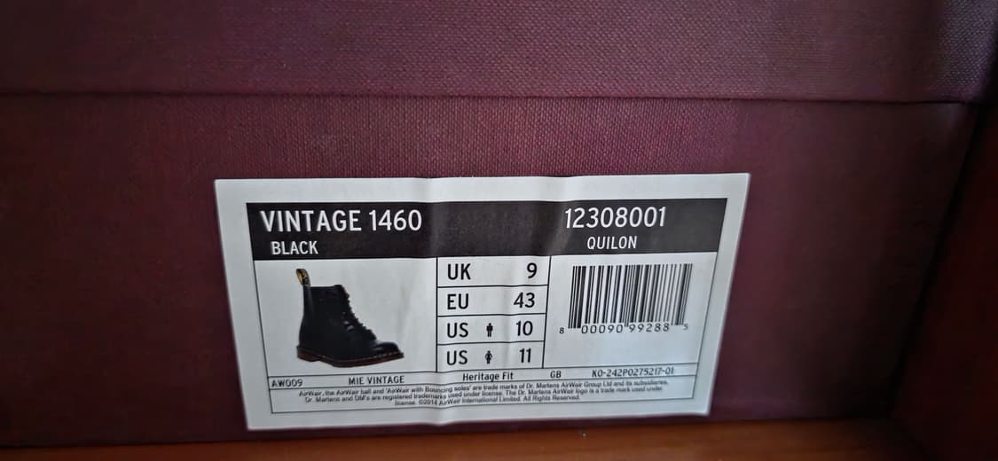 닥터마틴 mie 1460 black uk9 정발 상품이미지9