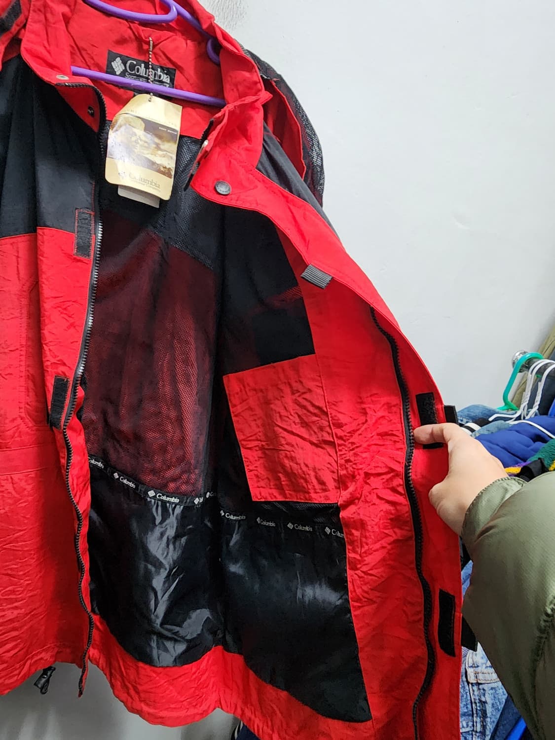 (새상품) 컬럼비아 USA 90s 손목로고 바람막이 마운틴자켓 상품이미지3