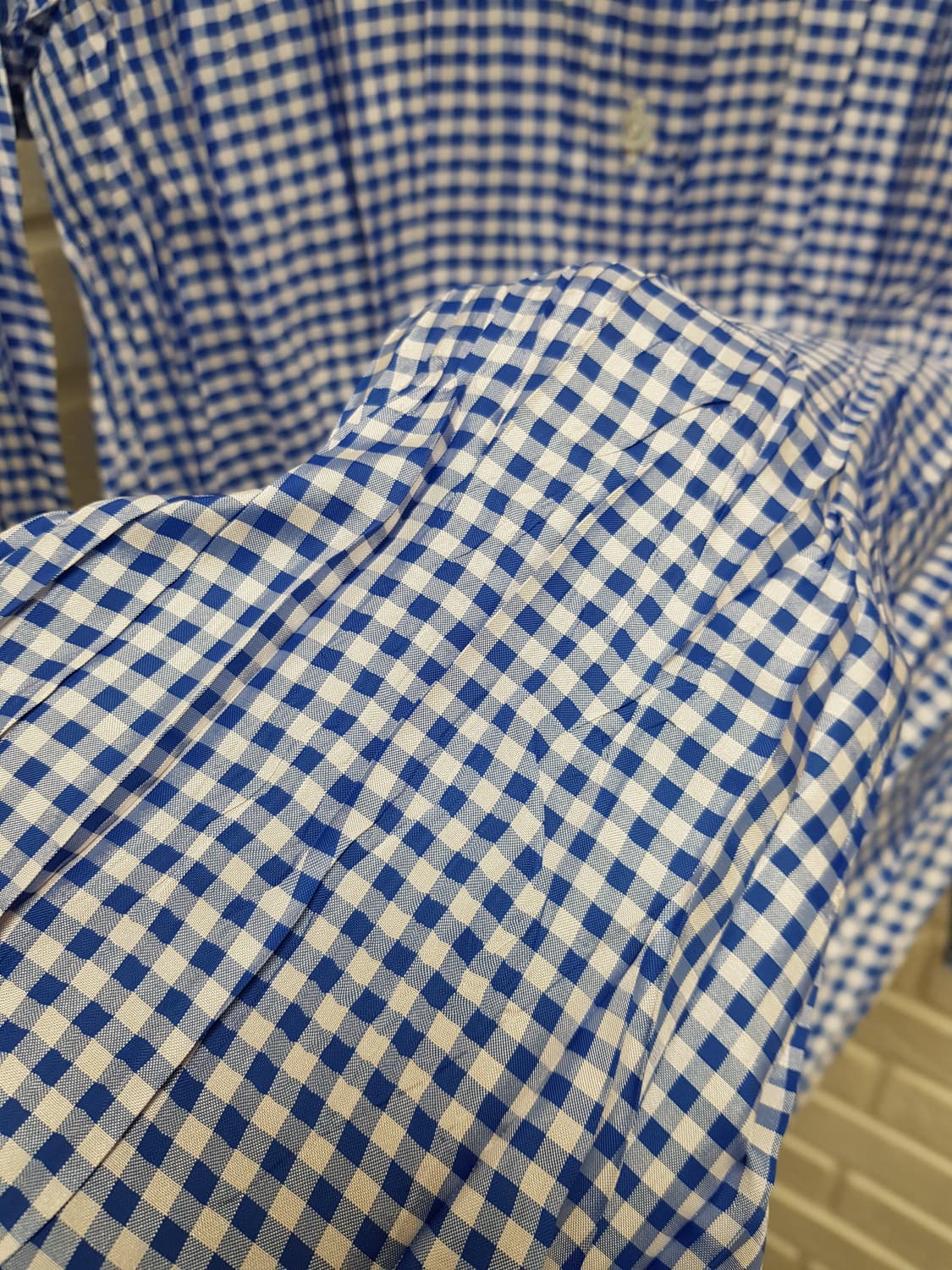 [3/정품] 플리츠플리즈 깅엄체크 롱 셔츠 상품이미지5