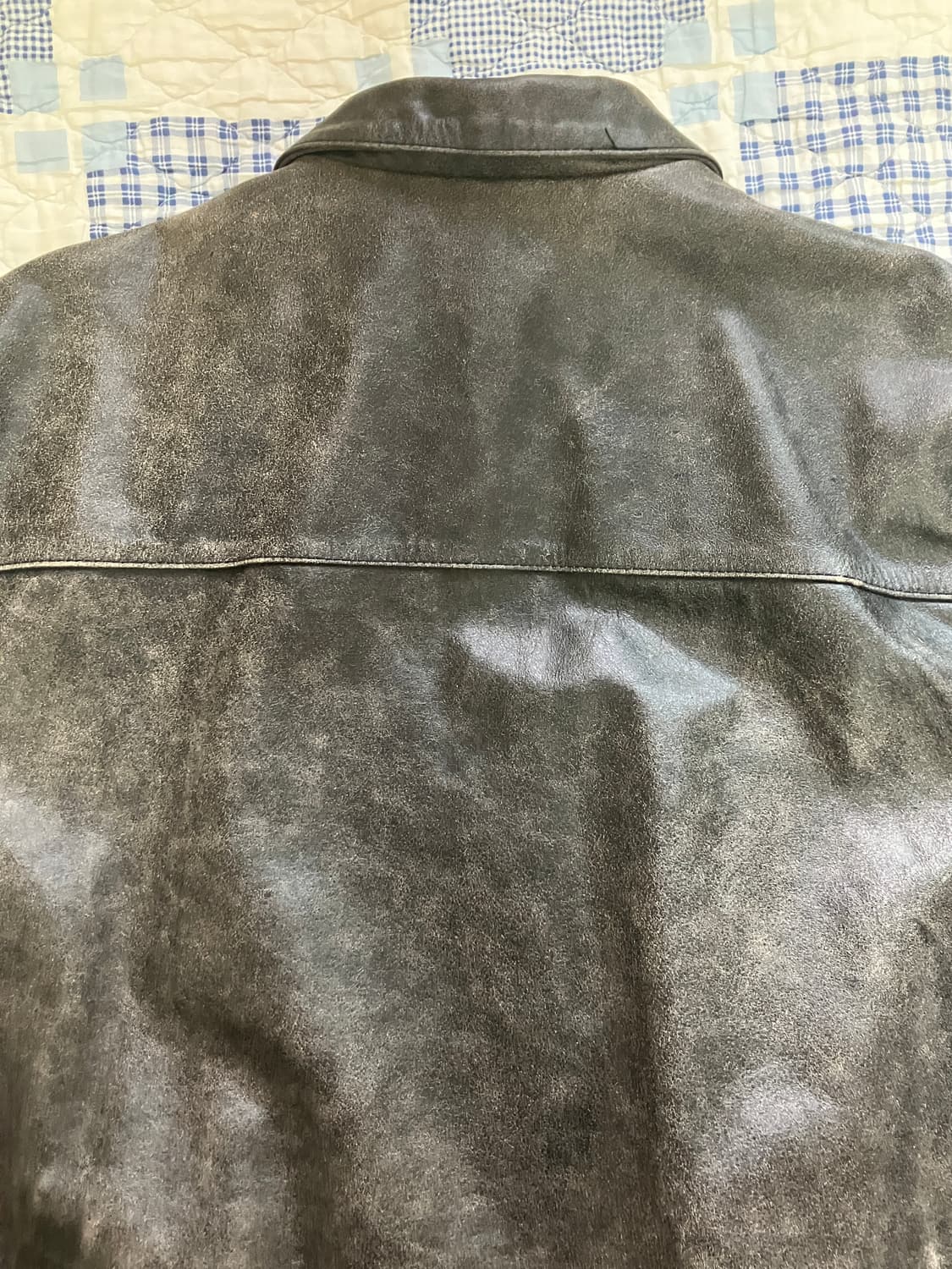 (L) 디스이즈네버댓 레더 해링턴 자켓 블랙 상품이미지4