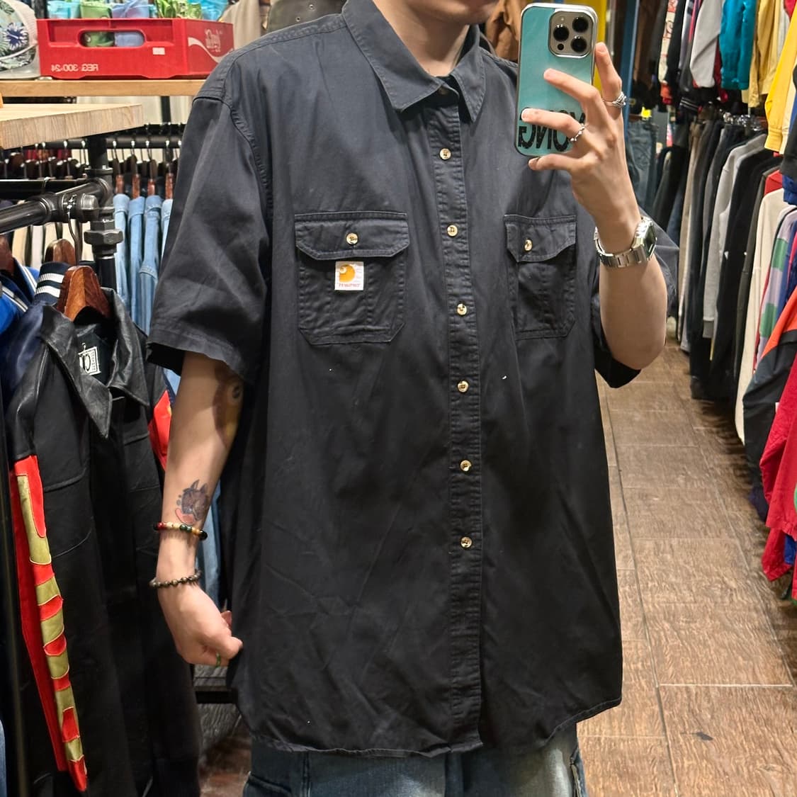 [HI] 칼하트 반팔셔츠 블랙 상품이미지4