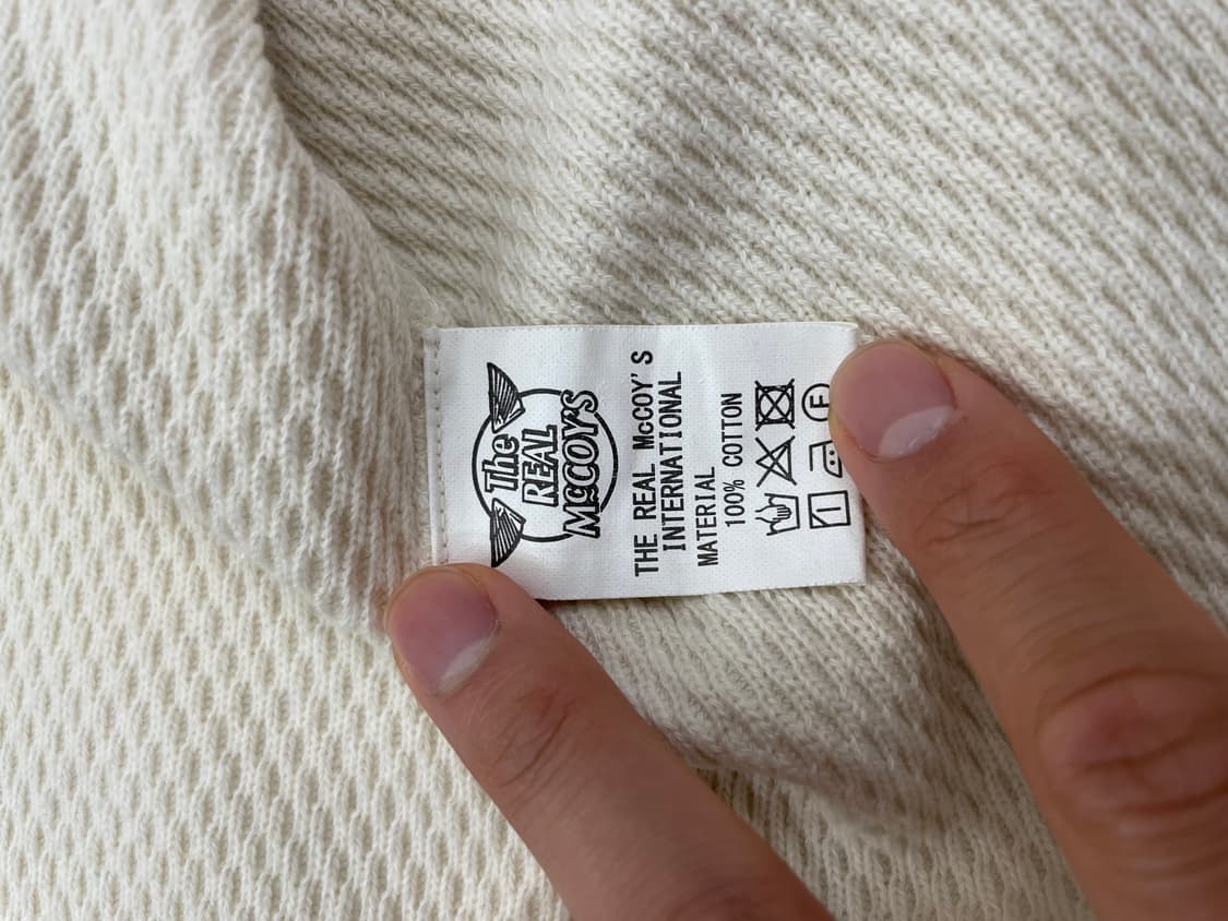 25FW 리얼맥코이 와플 써멀 롱슬리브 밀크 [XL] 상품이미지5