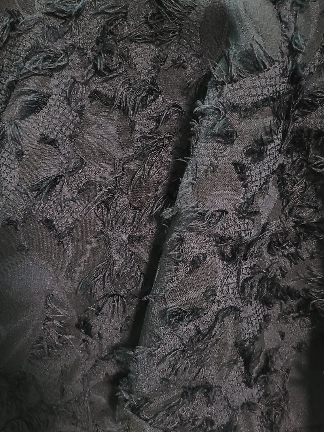 플라워 텍스처 머메이드 블랙 스커트 상품이미지3