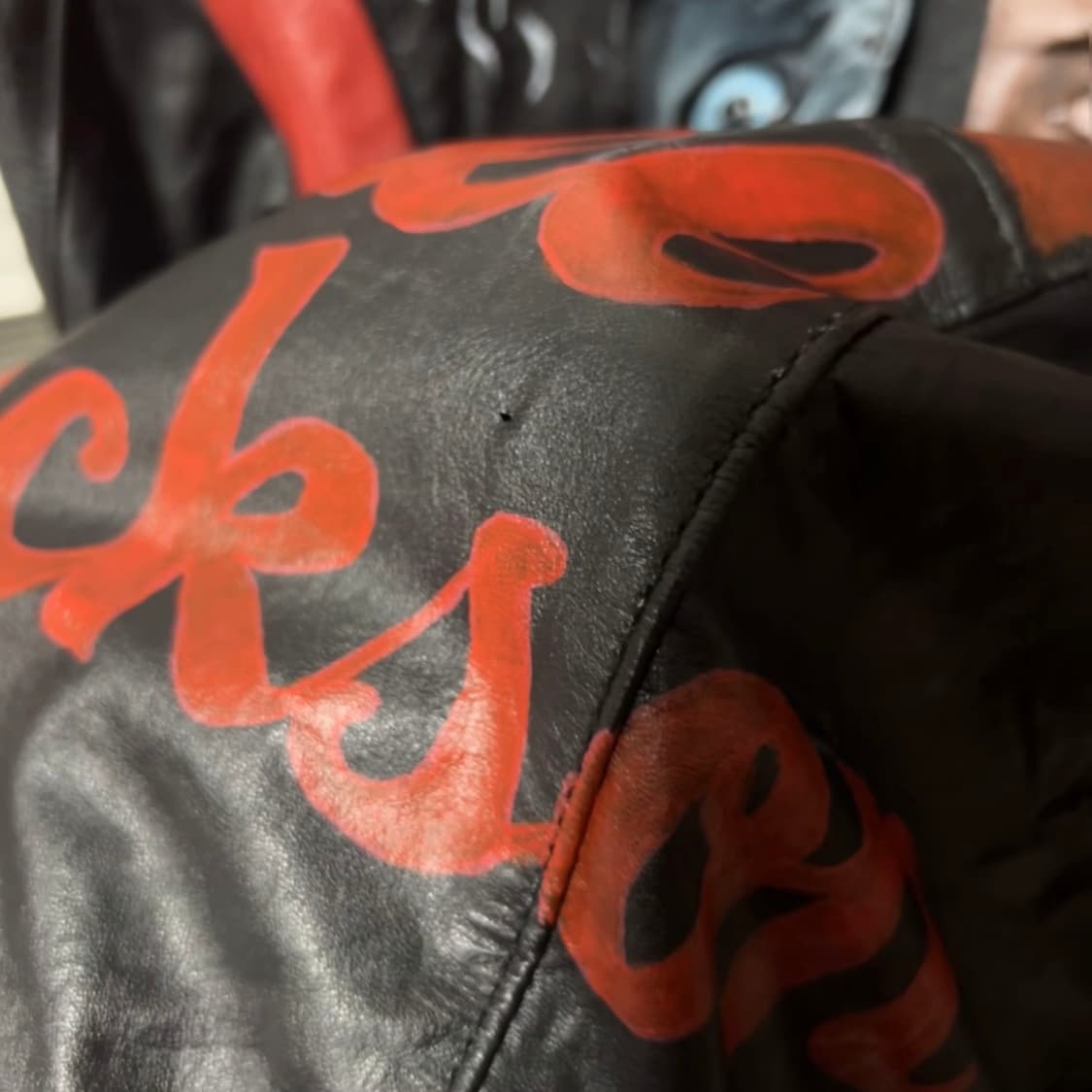 핸드페인티드 Michael Jackson Thriller 레더 자켓 상품이미지5