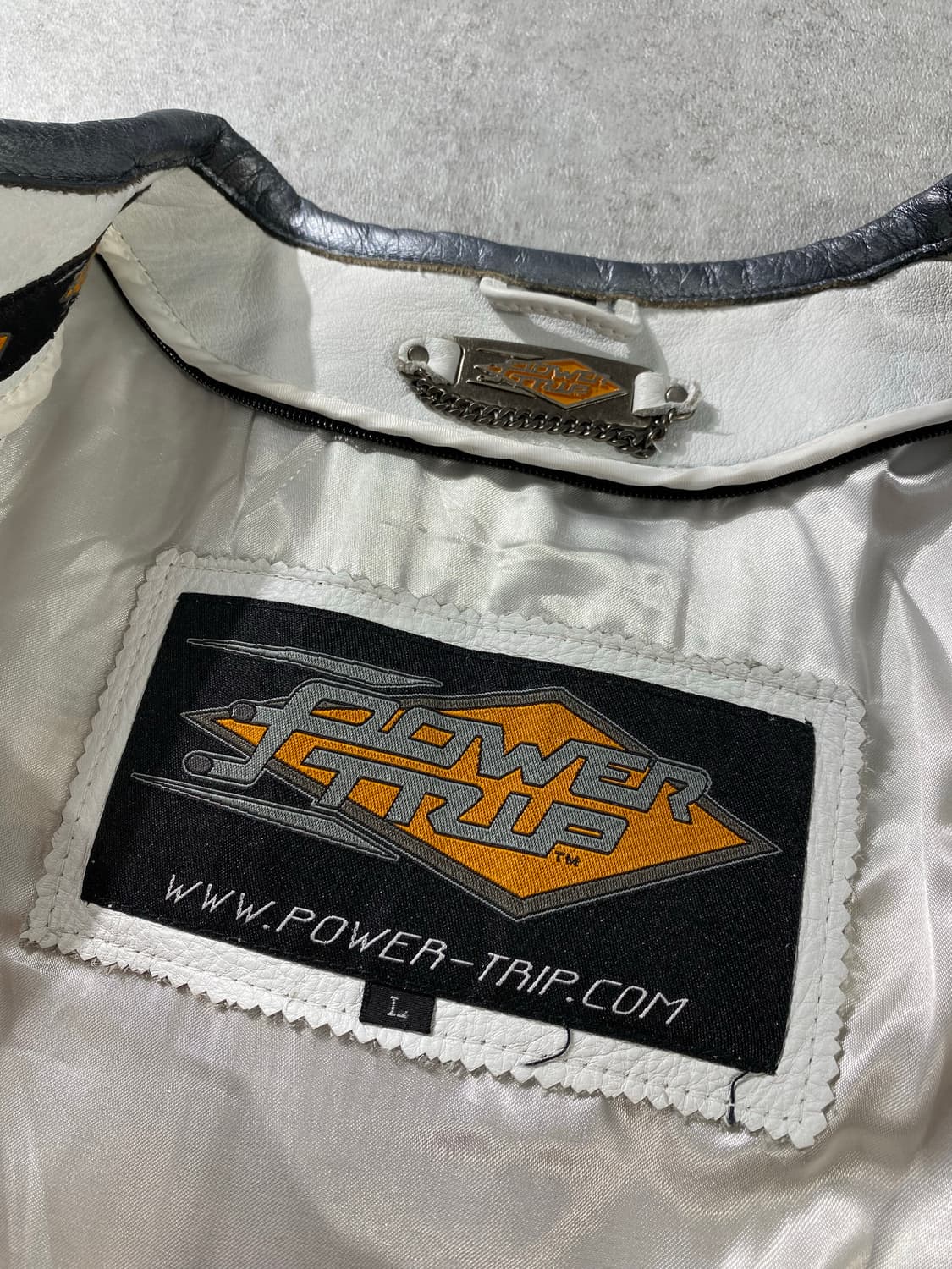 [M] POWER-TRIP 리얼레더 레이싱 가죽자켓 상품이미지7