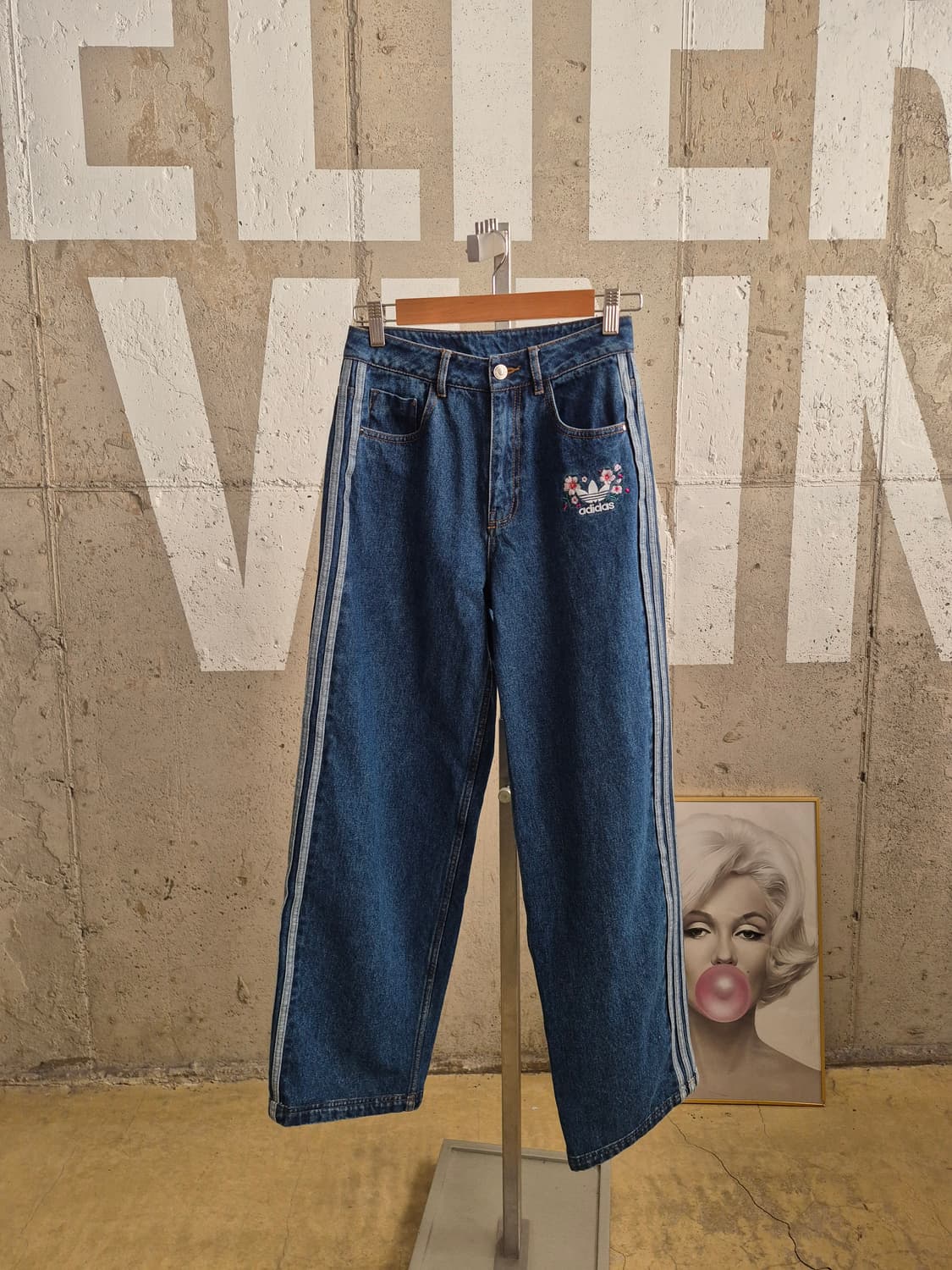 아디다스 플라워 데님 와이드 팬츠 상품이미지2