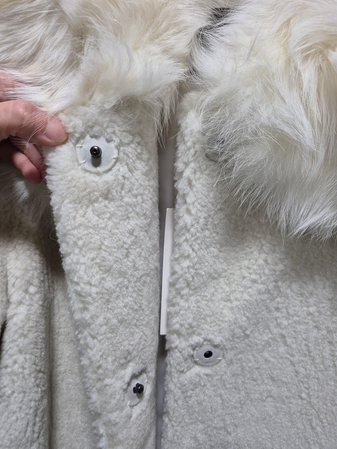 (새상품)itov 아이토브 퍼 카라 코트 아이보리 상품이미지7