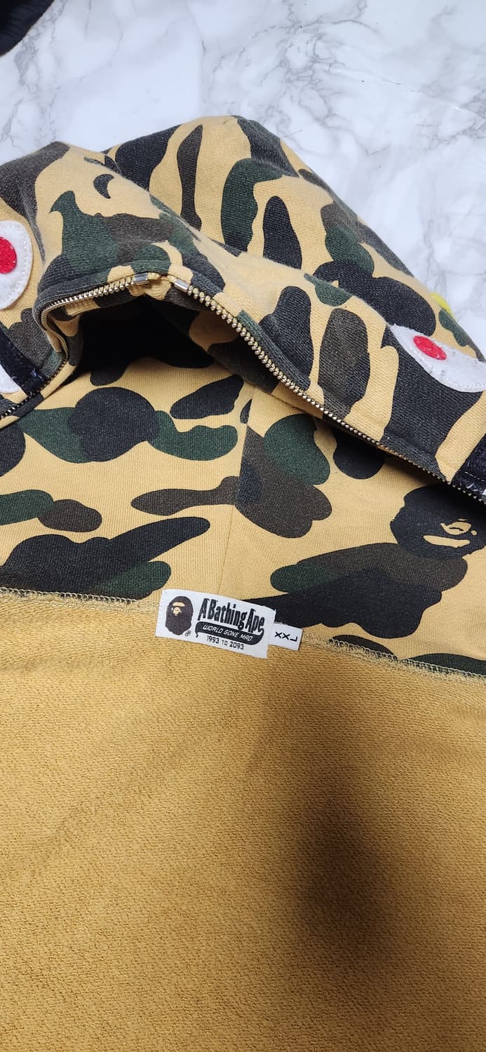 XXL 베이프 샤크 카모 황계 후드집업 자켓 상품이미지9