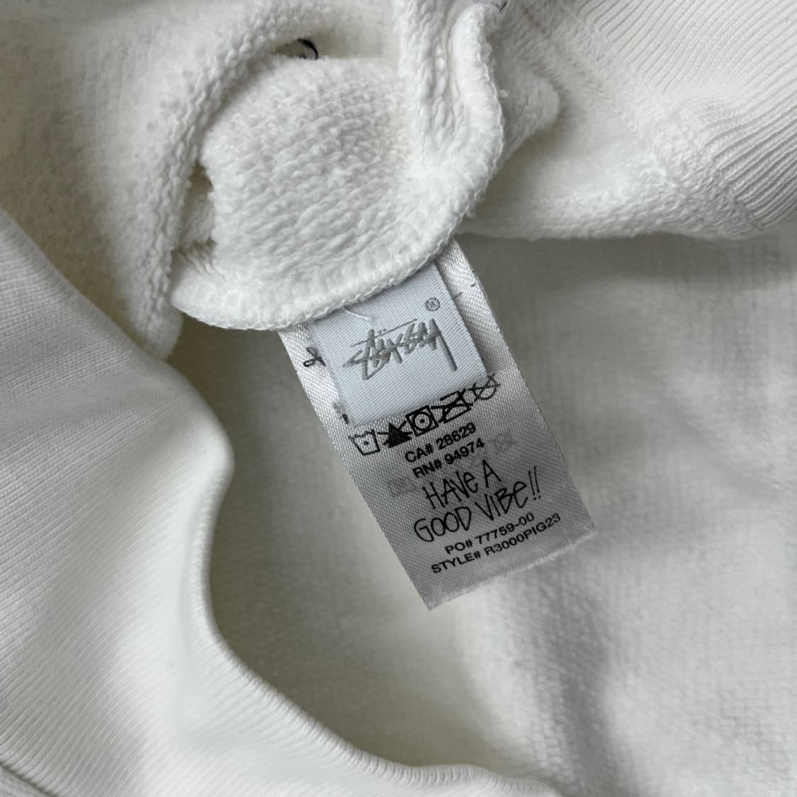 스투시 백로고 화이트 맨투맨 M 상품이미지8