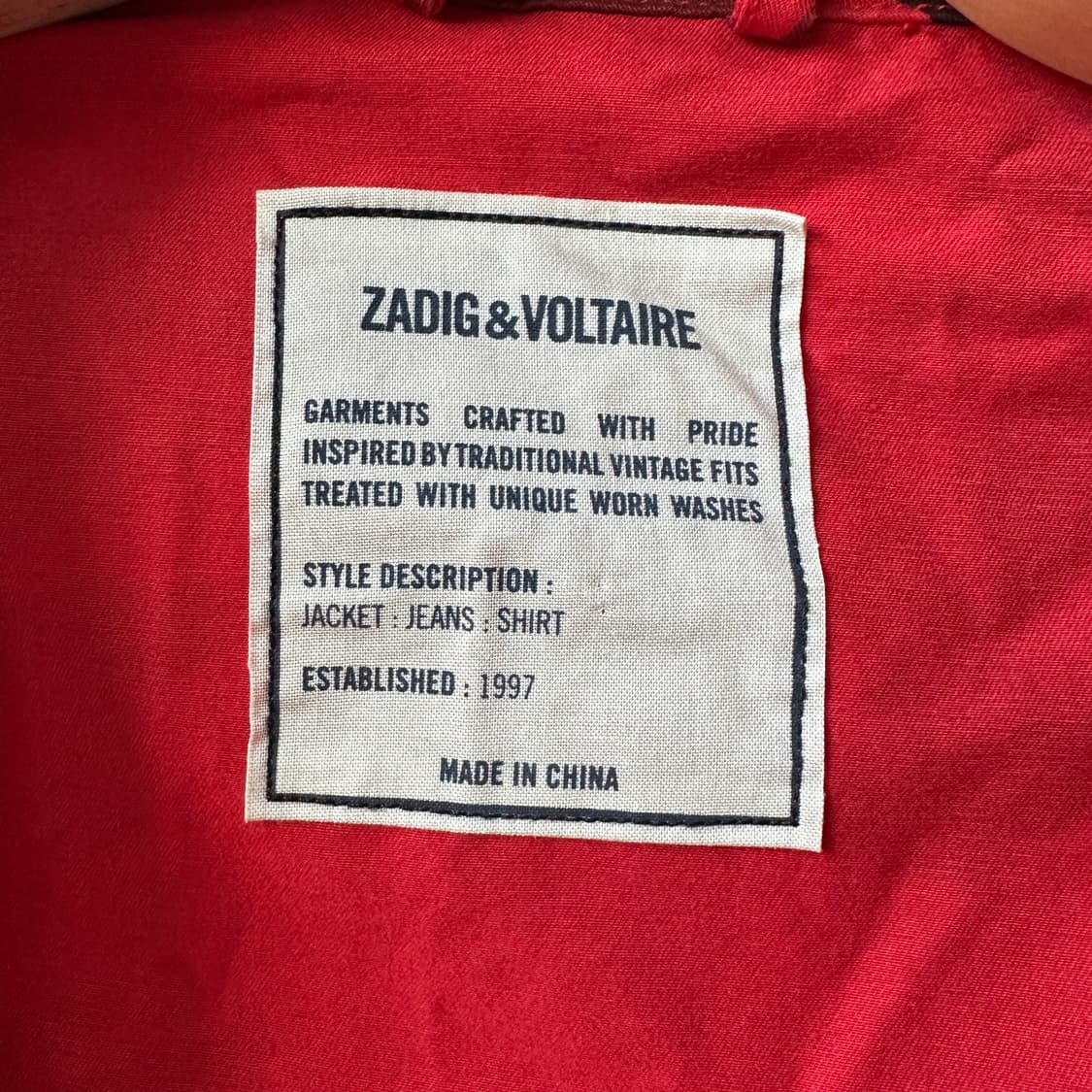 쟈딕앤볼테르 BERNARD CAMOU 유틸리티 자켓 레드 M 상품이미지9