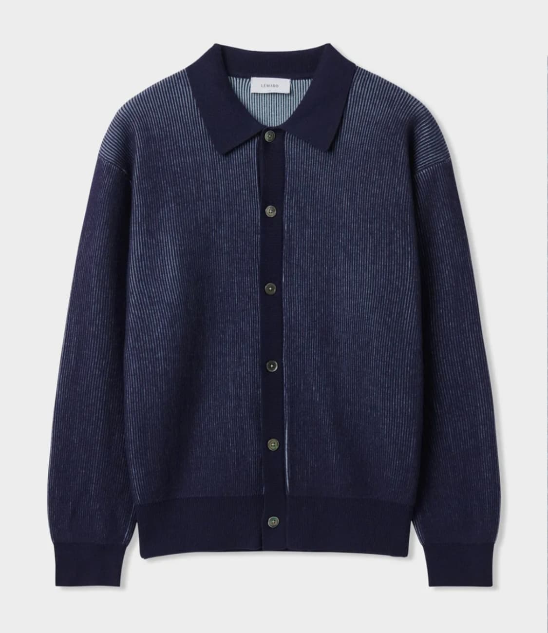 르마드 투톤 카라 니트 가디건 상품이미지1