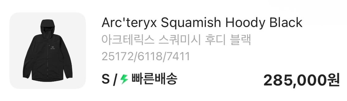 아크테릭스 스쿼미시 후디 상품이미지1