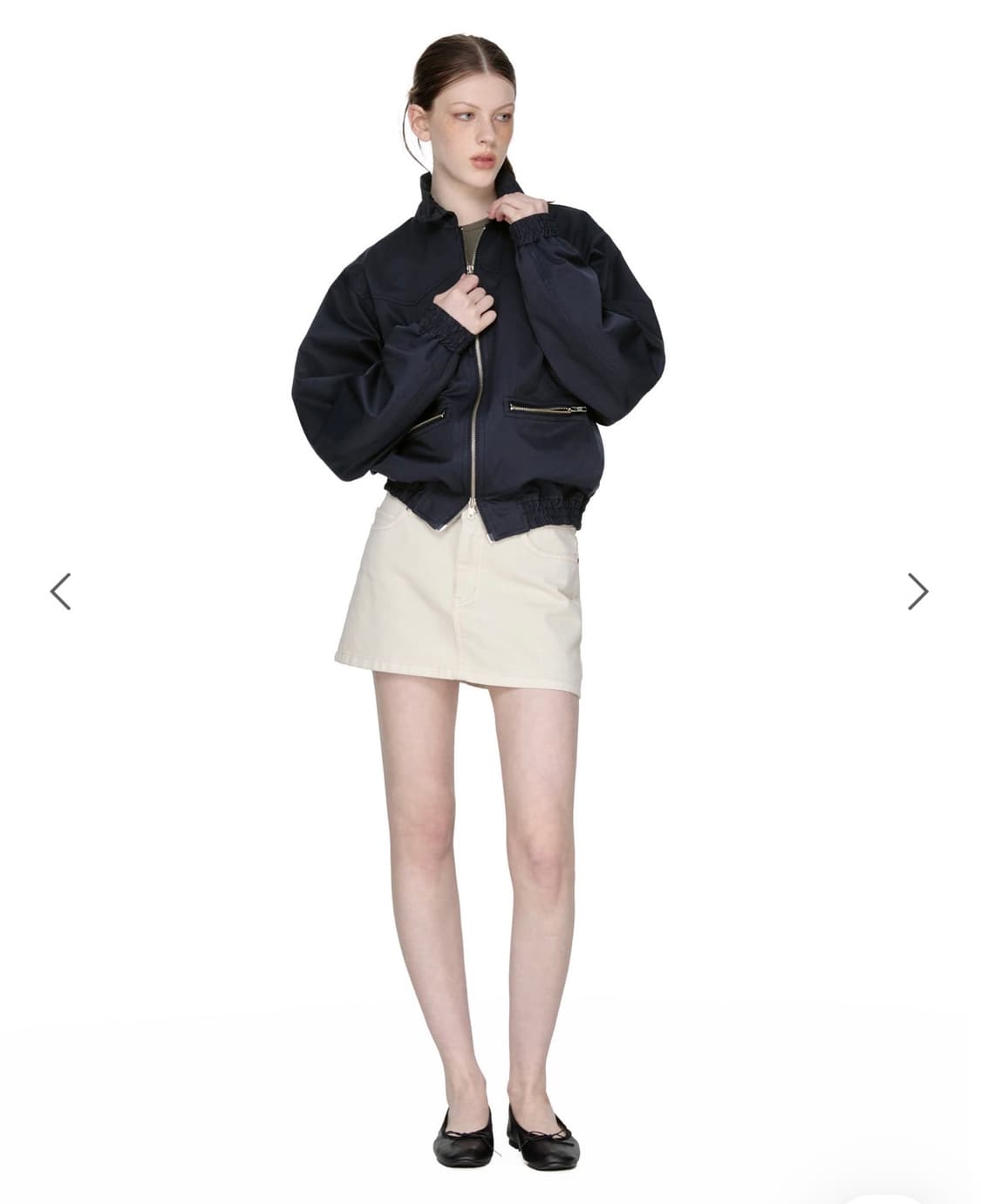 썬번프로젝트 스트링 봄버 자켓 새상품 네이비 상품이미지3