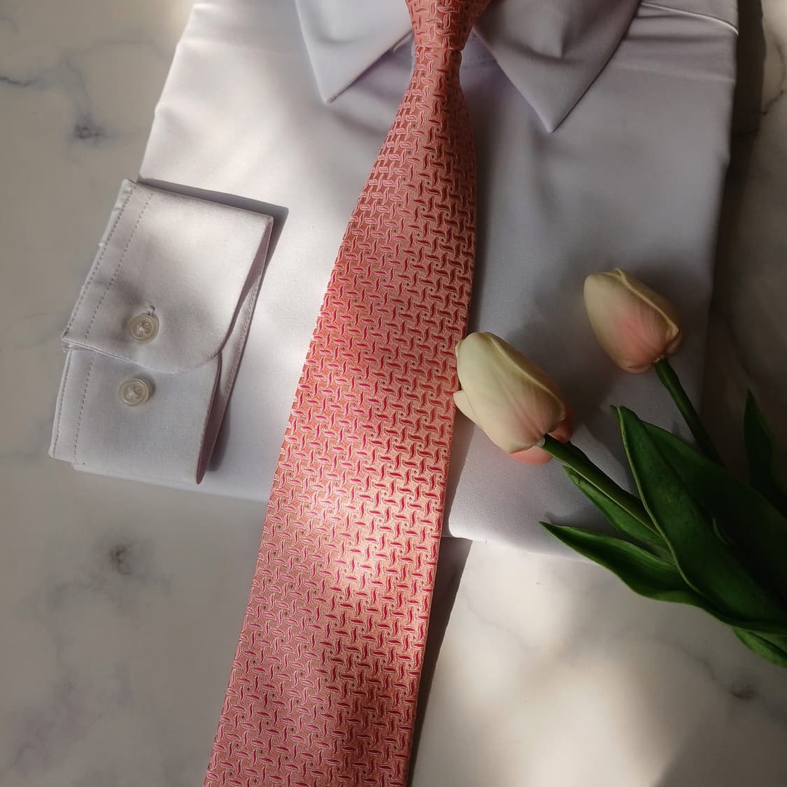 에스.티. 듀퐁 실크 핑크 패턴 넥타이 8.6cm B등급 A19555 상품이미지5