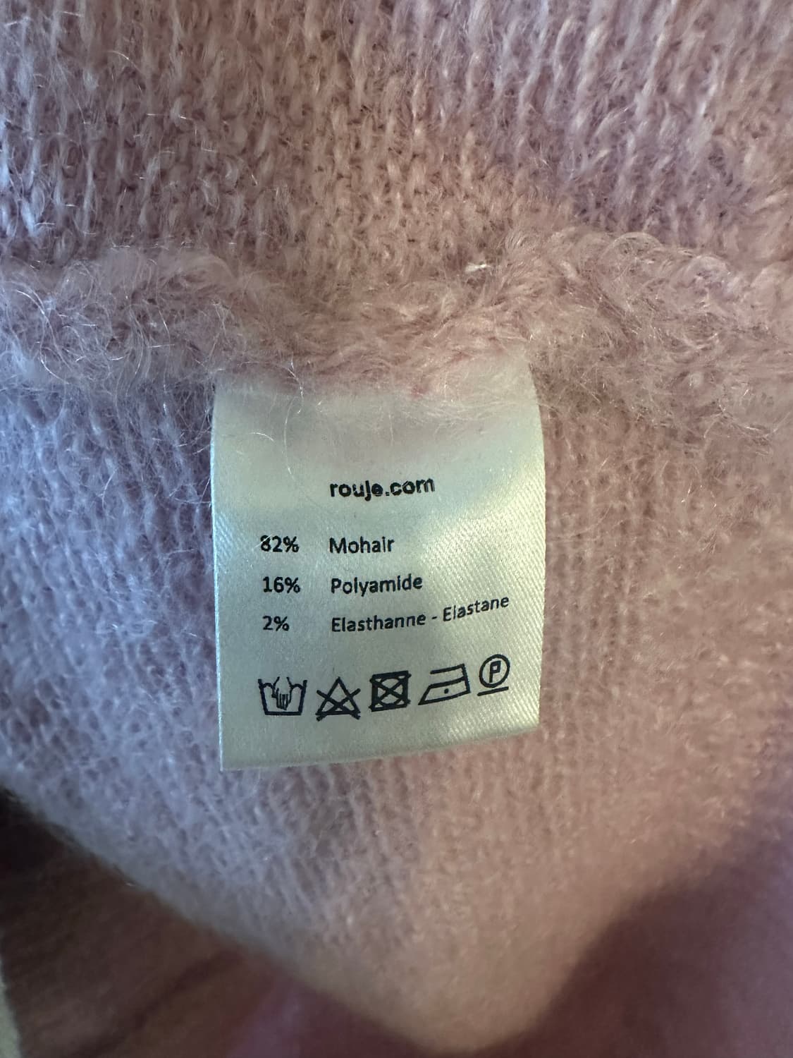 Rouje 루쥬/루즈 논노 모헤어 가디건 핑크 38 사이즈 상품이미지6