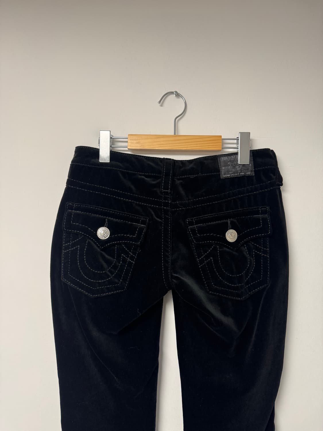 트루릴리전 트루릴리젼 y2k 로우라이즈 블랙 벨벳 부츠컷 팬츠 28 상품이미지5