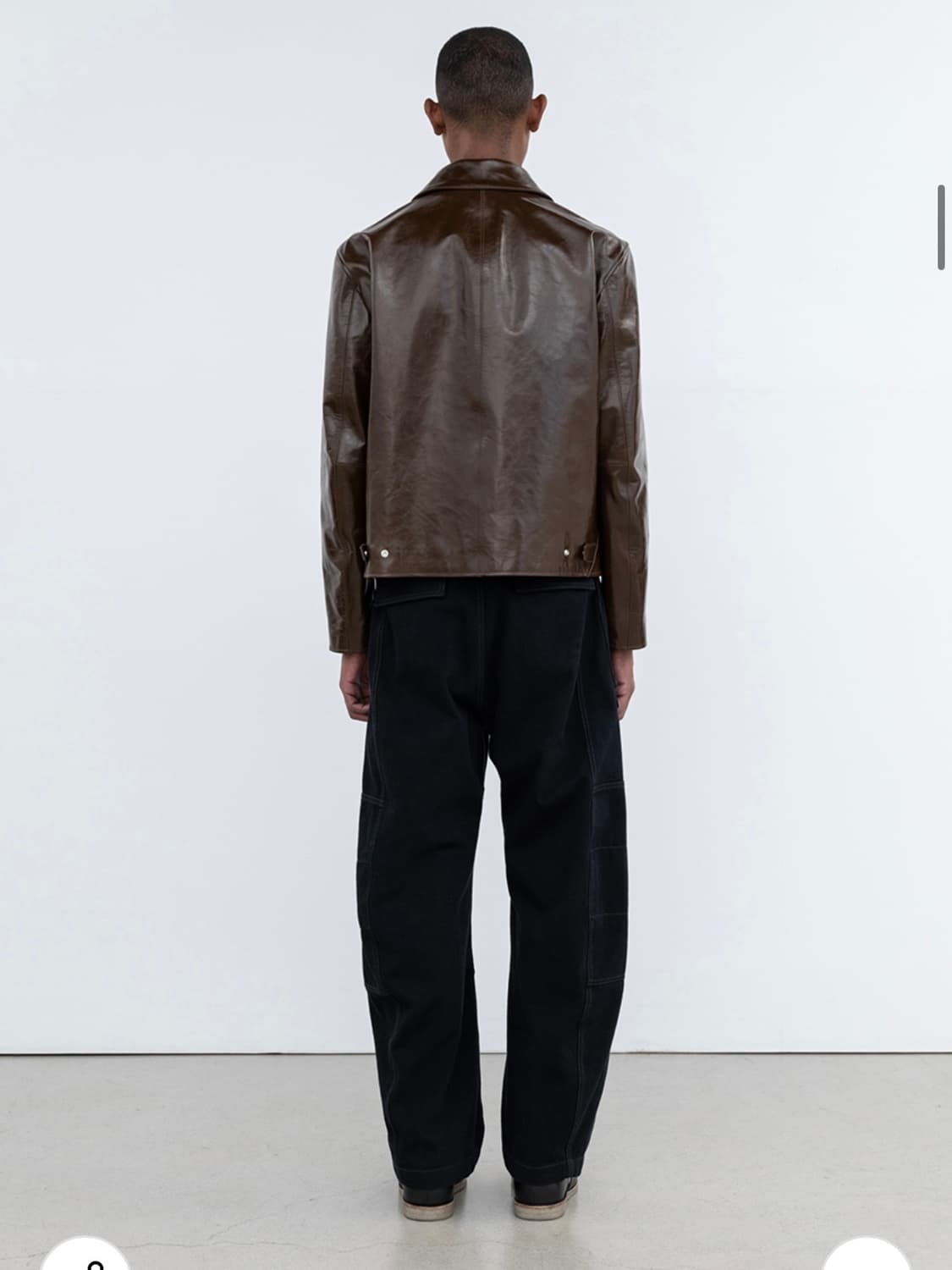 인사일런스 풀업 레더 크롭 자켓 다크브라운 L 상품이미지3