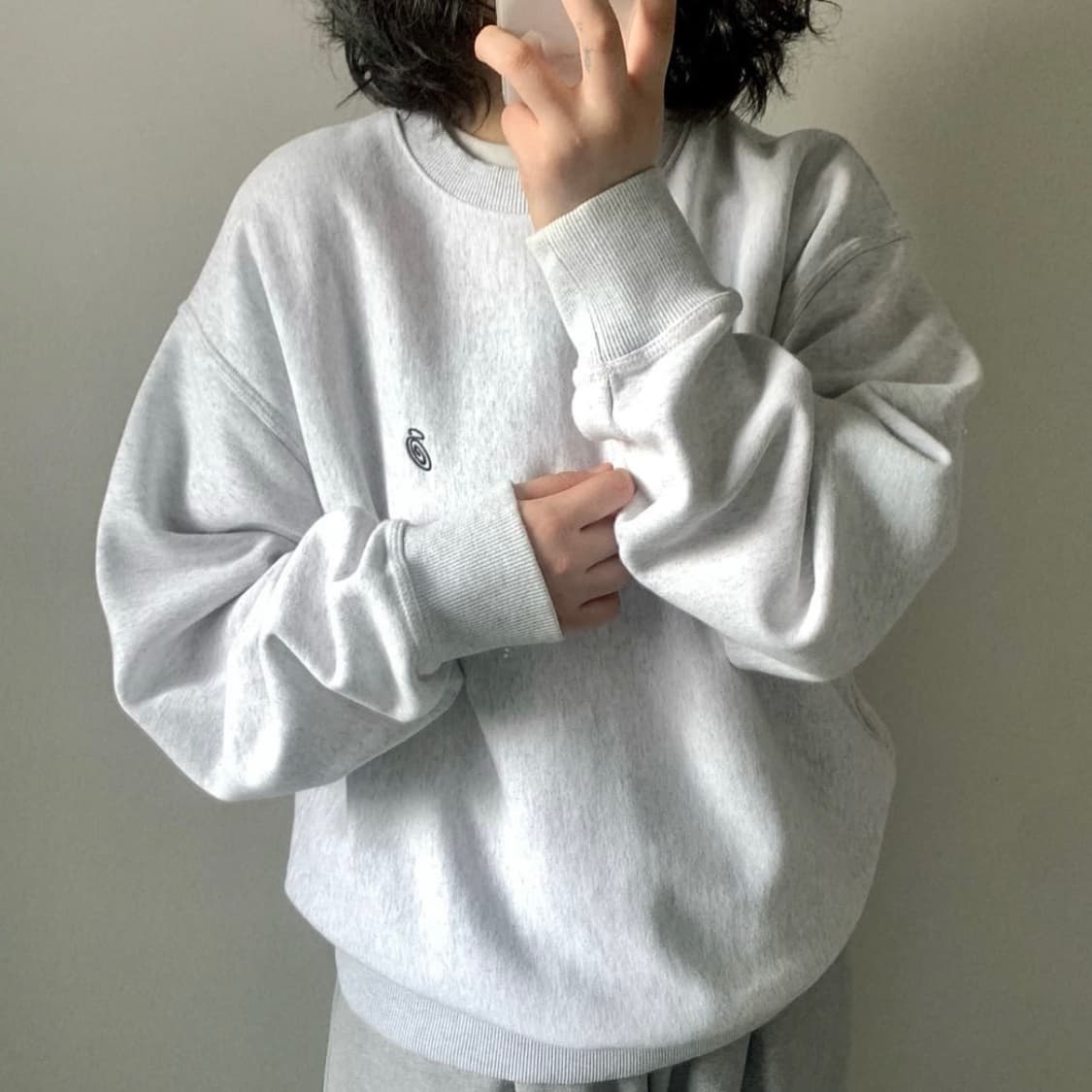 stussy 스투시 스웻셔츠 멜란지 그레이 L (100-105) 상품이미지7