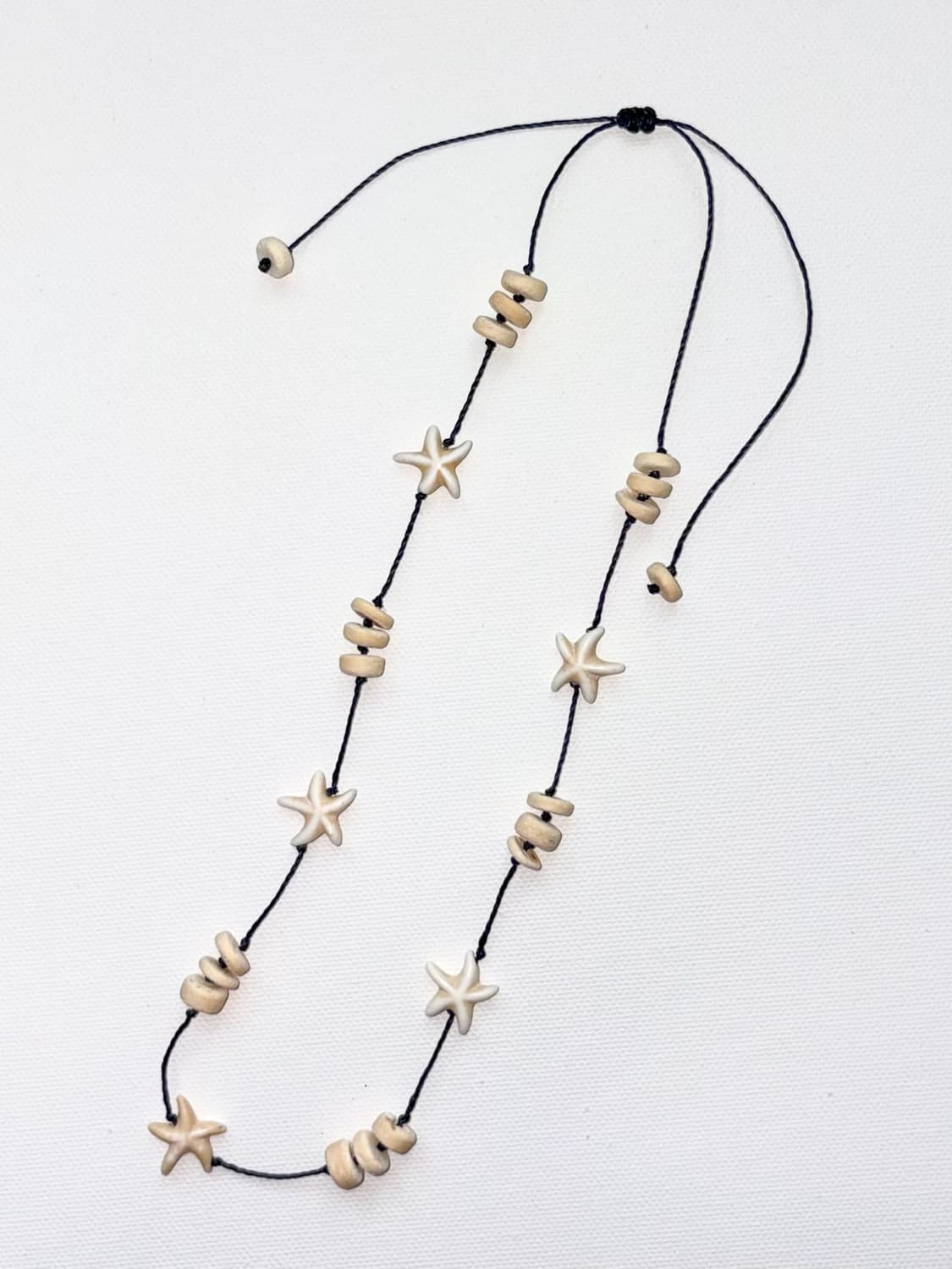 White star wood necklace 화이트 스타 우드 목걸이  상품이미지2