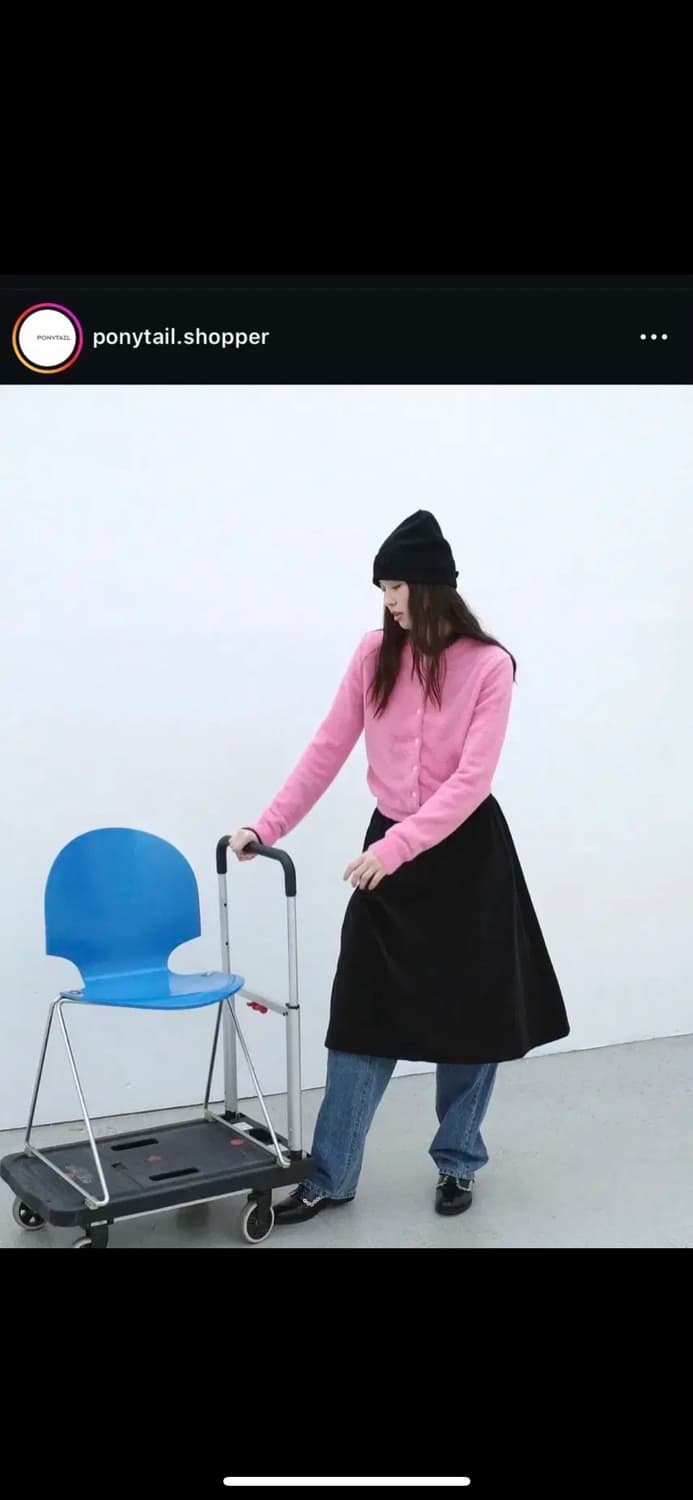 포니테일 ponytail 벨벳스커트 블랙 상품이미지4