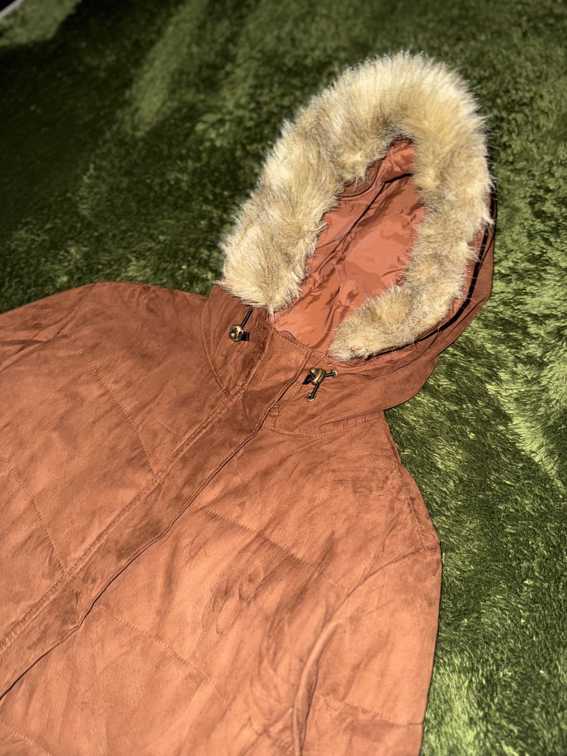 [L] L.L.Bean 엘엘빈 우먼즈 투웨이 퍼 패딩 코트 카멜 상품이미지2