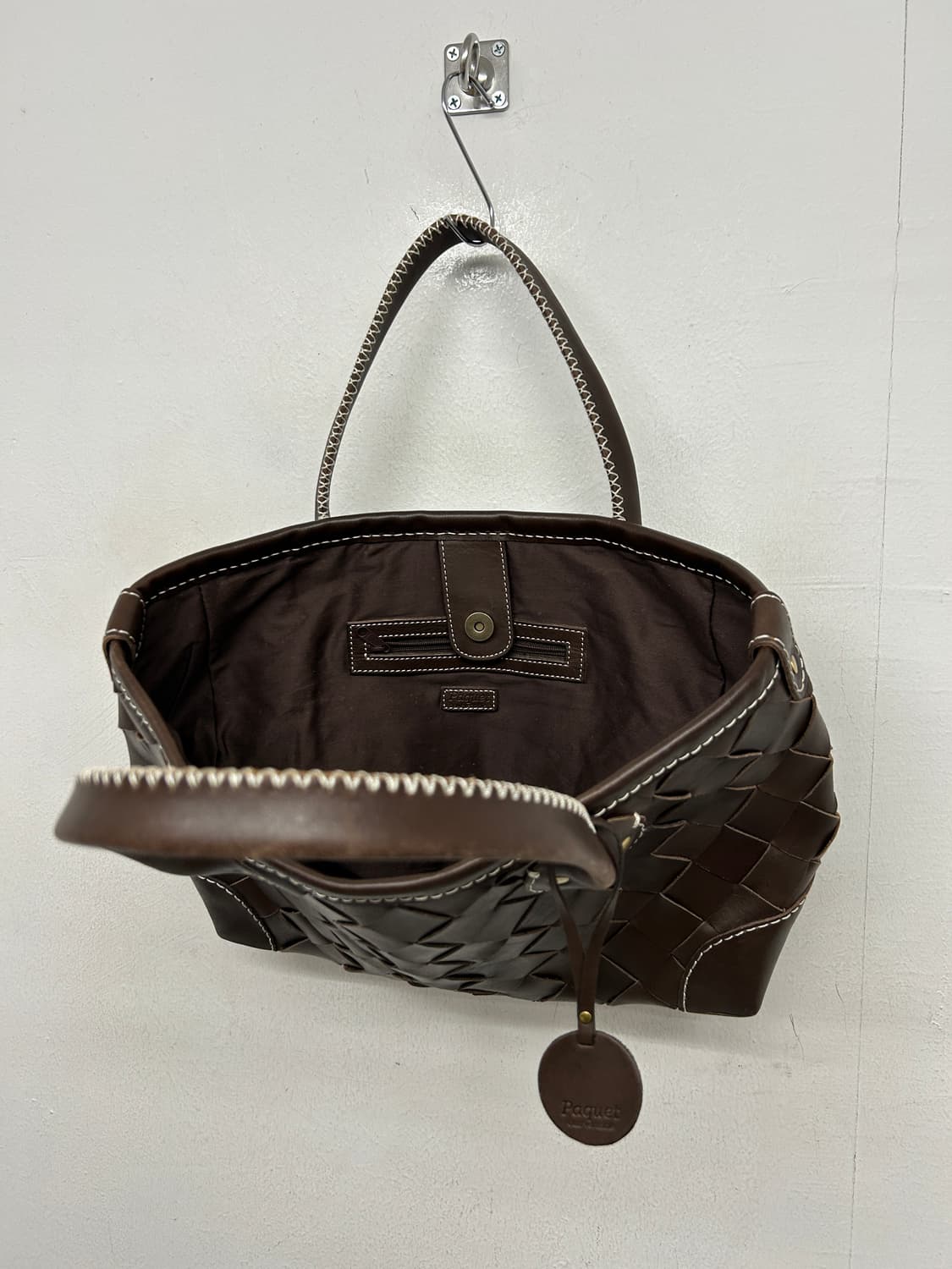 Paquet 에뜨레브 브라운 레더 토트백 상품이미지5