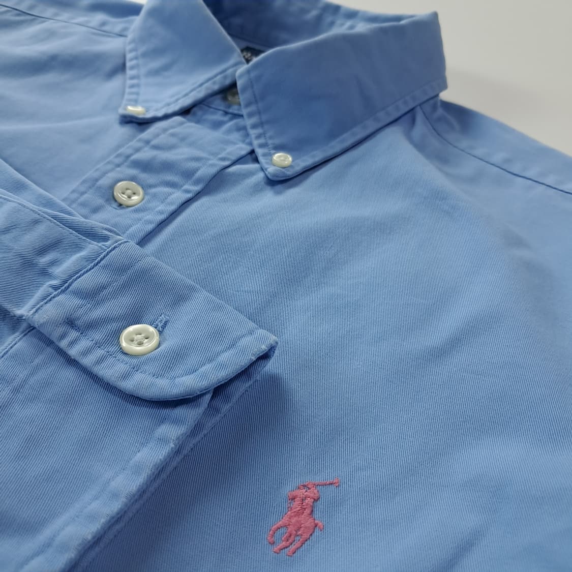 CK446 L 폴로 90s 핑크포니 스카이블루 셔츠 남방 상품이미지4