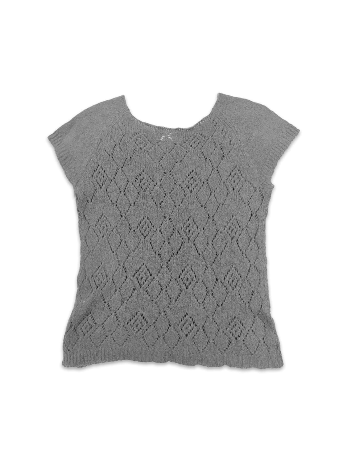 빈티지 그레이 모리 레이어드 반팔 모헤어 니트 상품이미지5