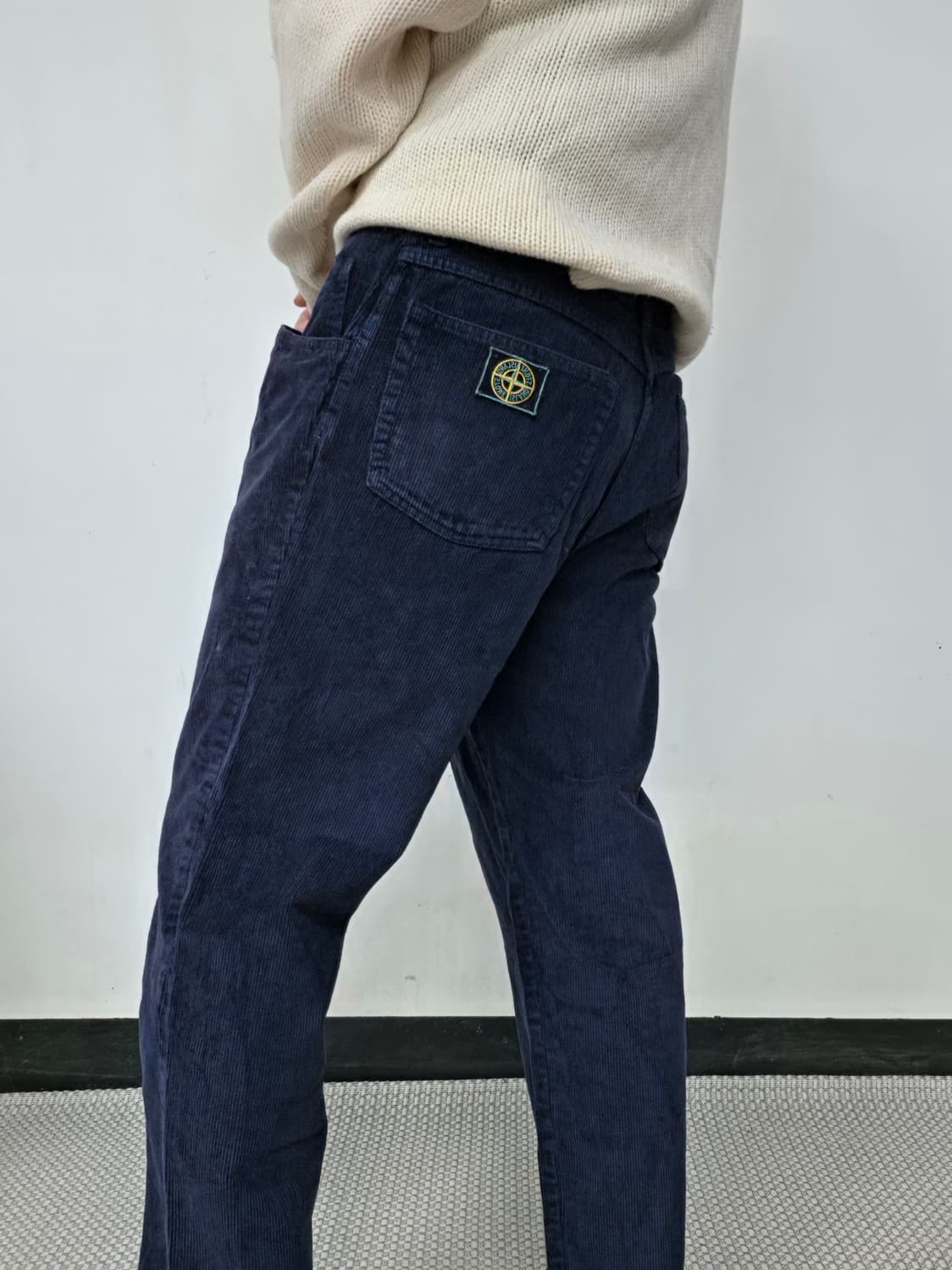 80s 스톤 아일랜드 그린 엣지 네이비 코듀로이 바지 상품이미지3