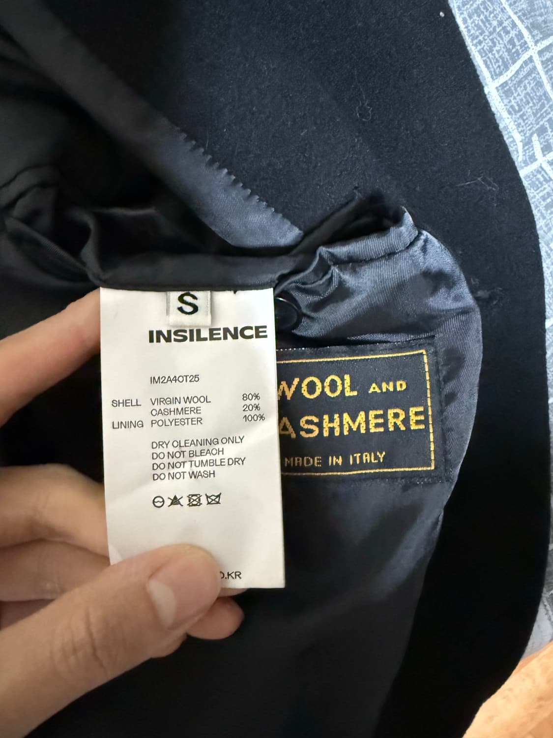 (S) 인사일런스 MTR 캐시미어 더블 코트 블랙 상품이미지4