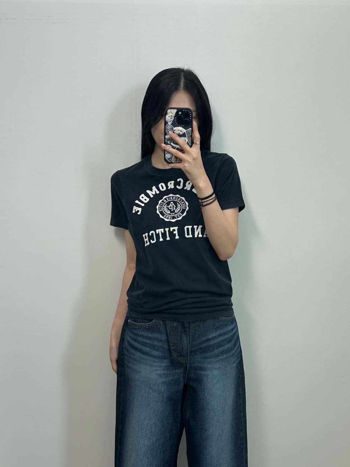 아베크롬비 y2k 와투케 네이비 반팔 티셔츠 상품이미지1