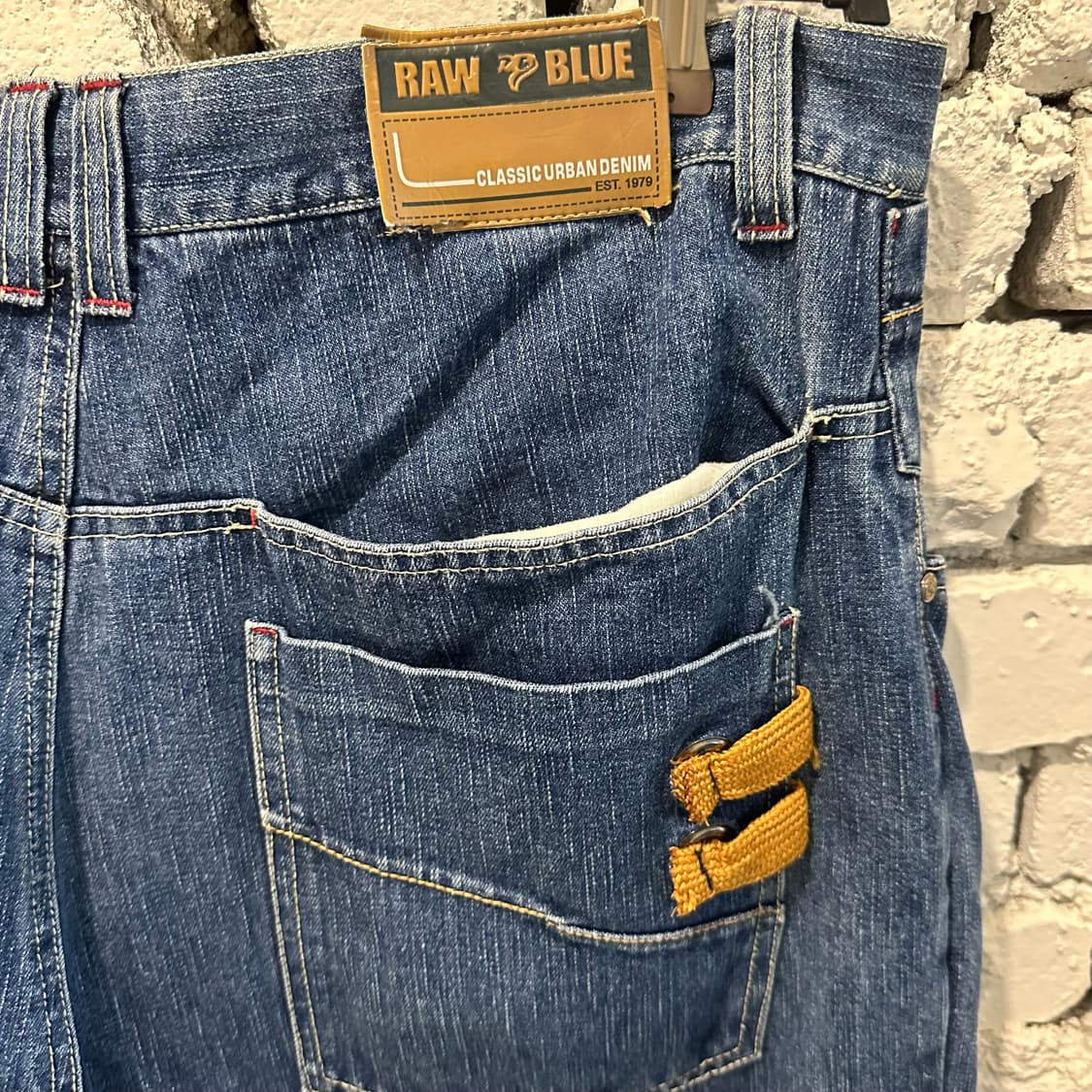 RAW BLUE 디테일 데님 배기 진 상품이미지7