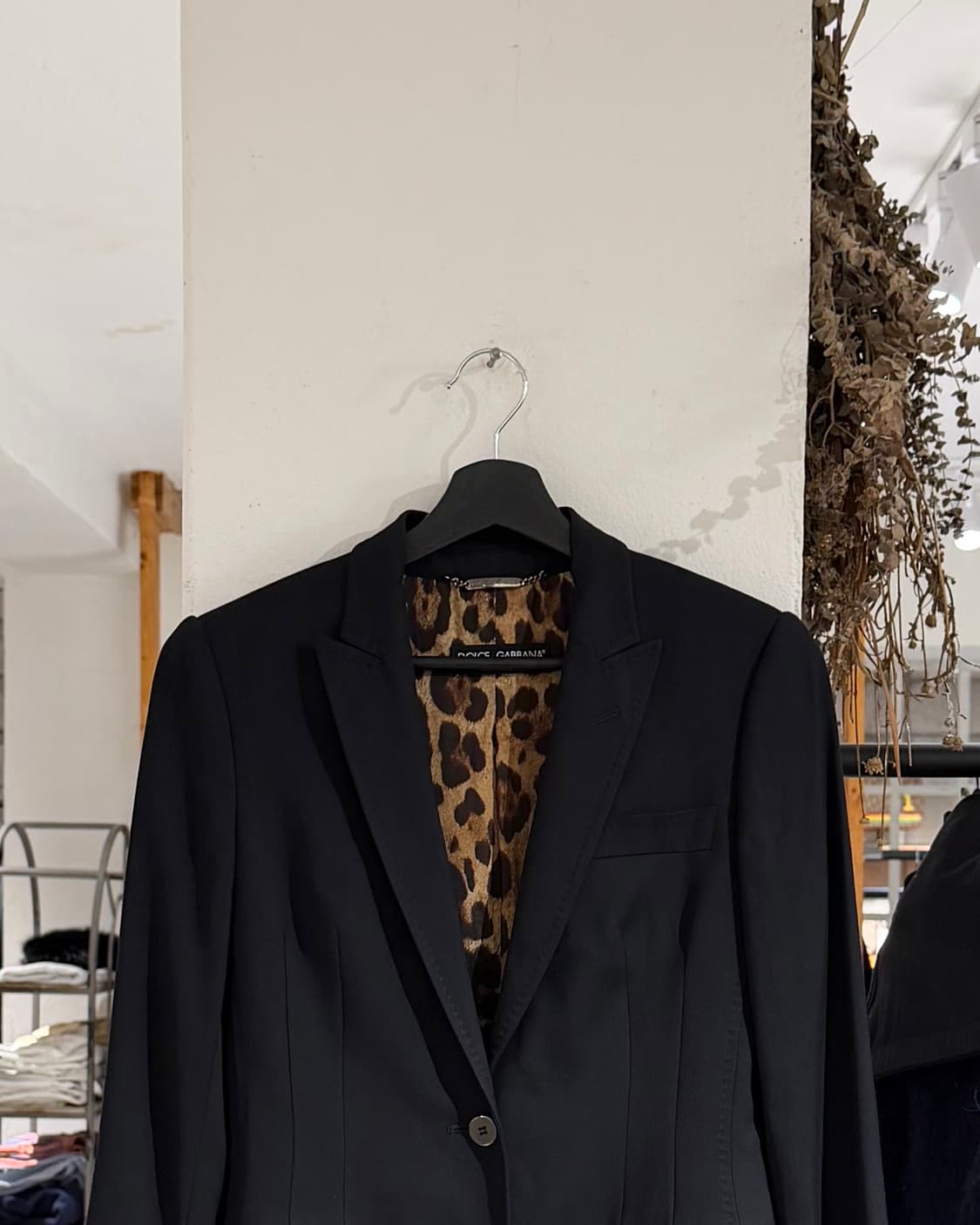 돌체앤가바나 블랙 울 레오파트 라이닝 테일러드 블레이저 자켓  상품이미지4