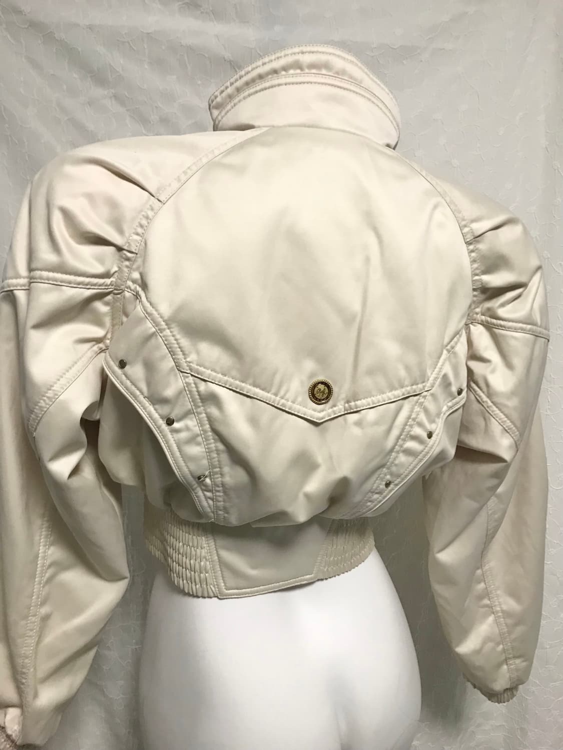 빈티지 00s y2k 글로시 핀턱 크롭 블루종 봄버 자켓 상품이미지4