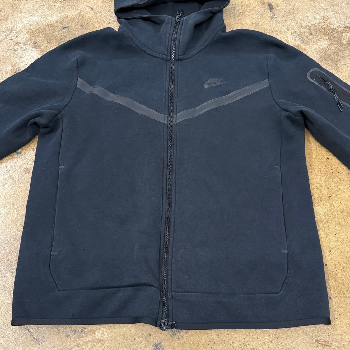 [정품/L] 나이키 테크 플리스 블랙 풀집업 후드집업 b16 상품이미지3