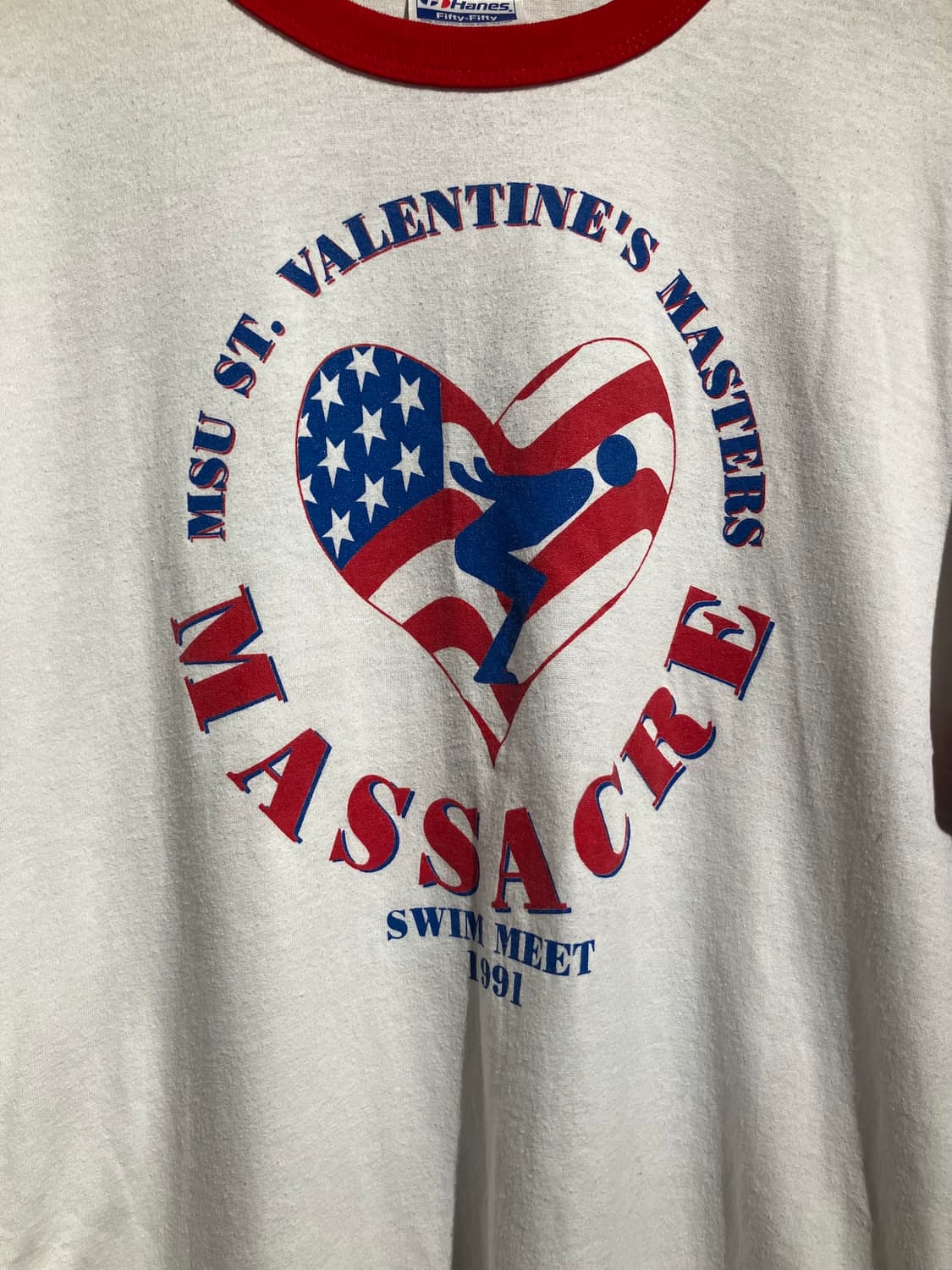 80~90s USA 빈티지 헤인즈 링거 티셔츠 상품이미지3