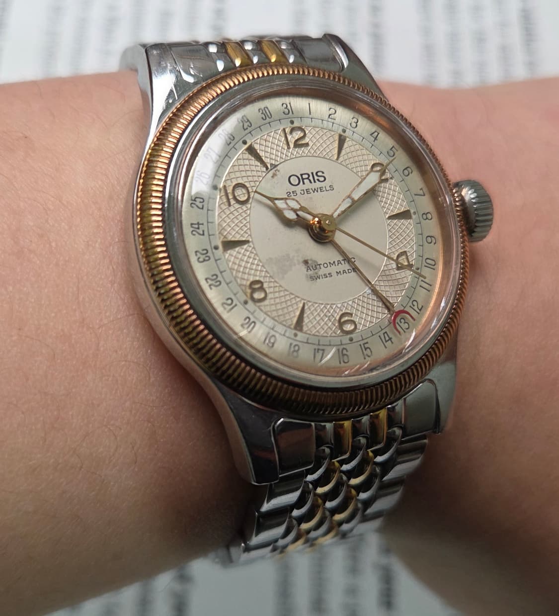 레어] 빈티지 오리스 빅크라운 포인터데이트 7463B 코인베젤 브슬 ve 상품이미지9