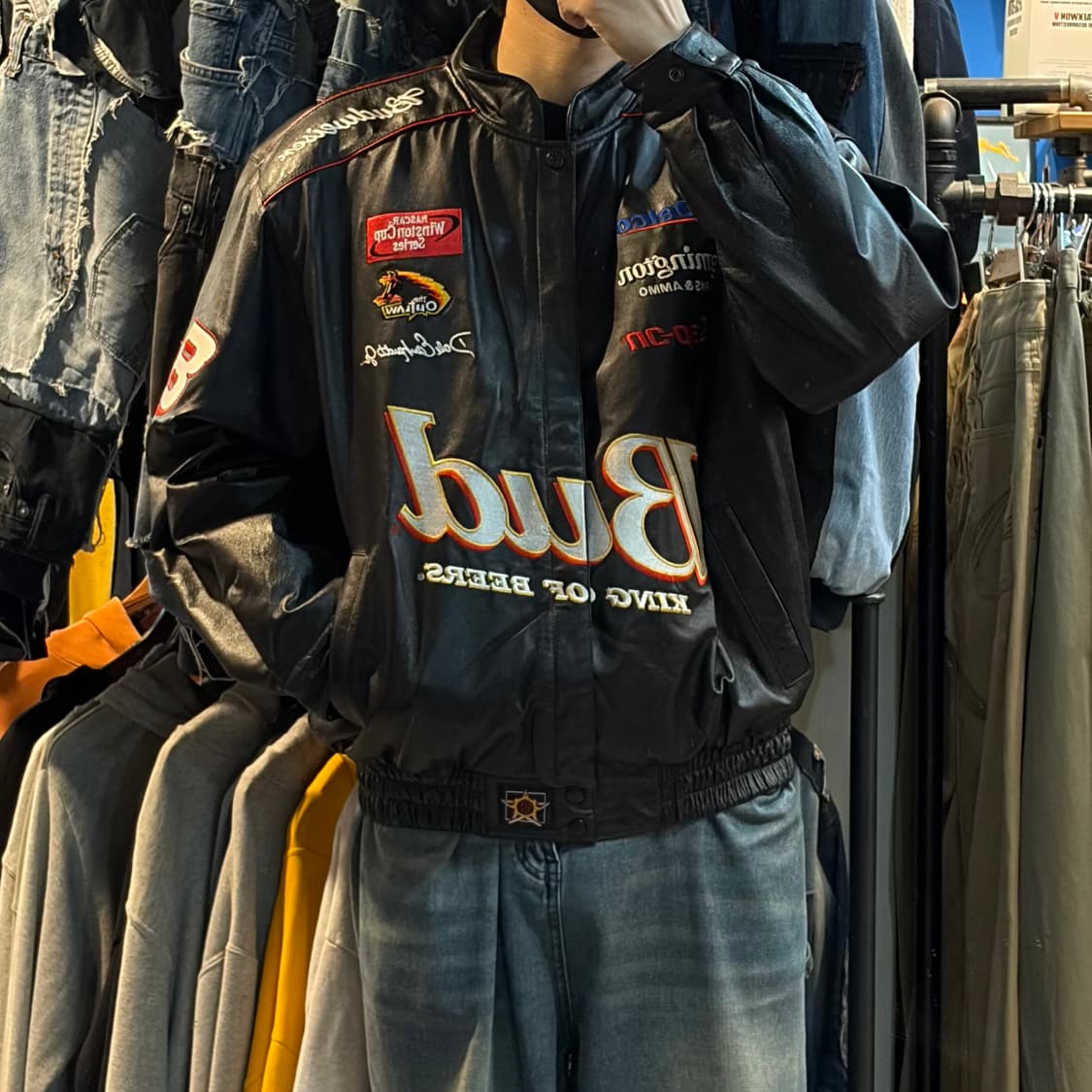 [No.9] JH Design 버드 와이저 레더 레이싱자켓 상품이미지5