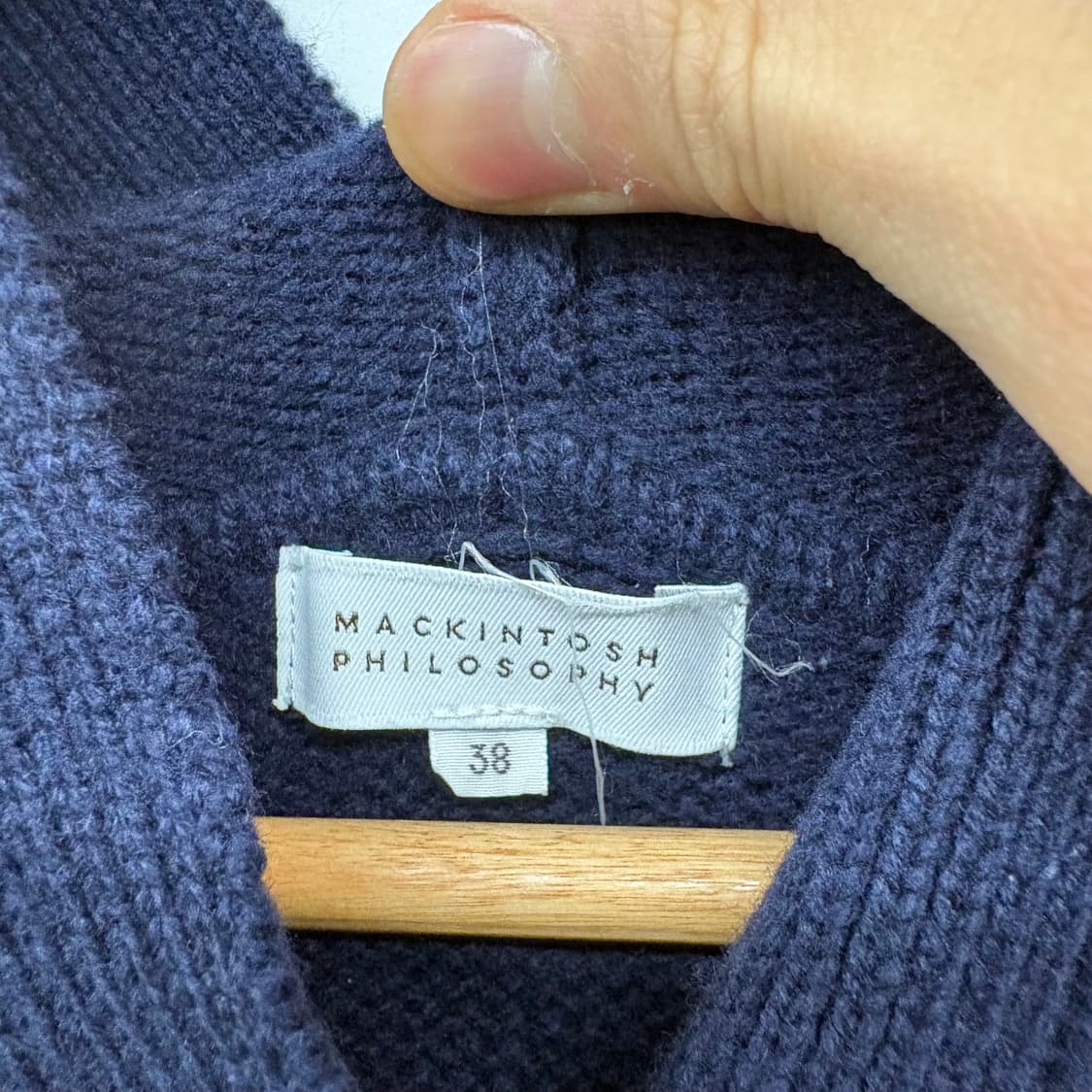 메킨토시 후드 니트 롱 가디건 네이비 여/M 상품이미지3