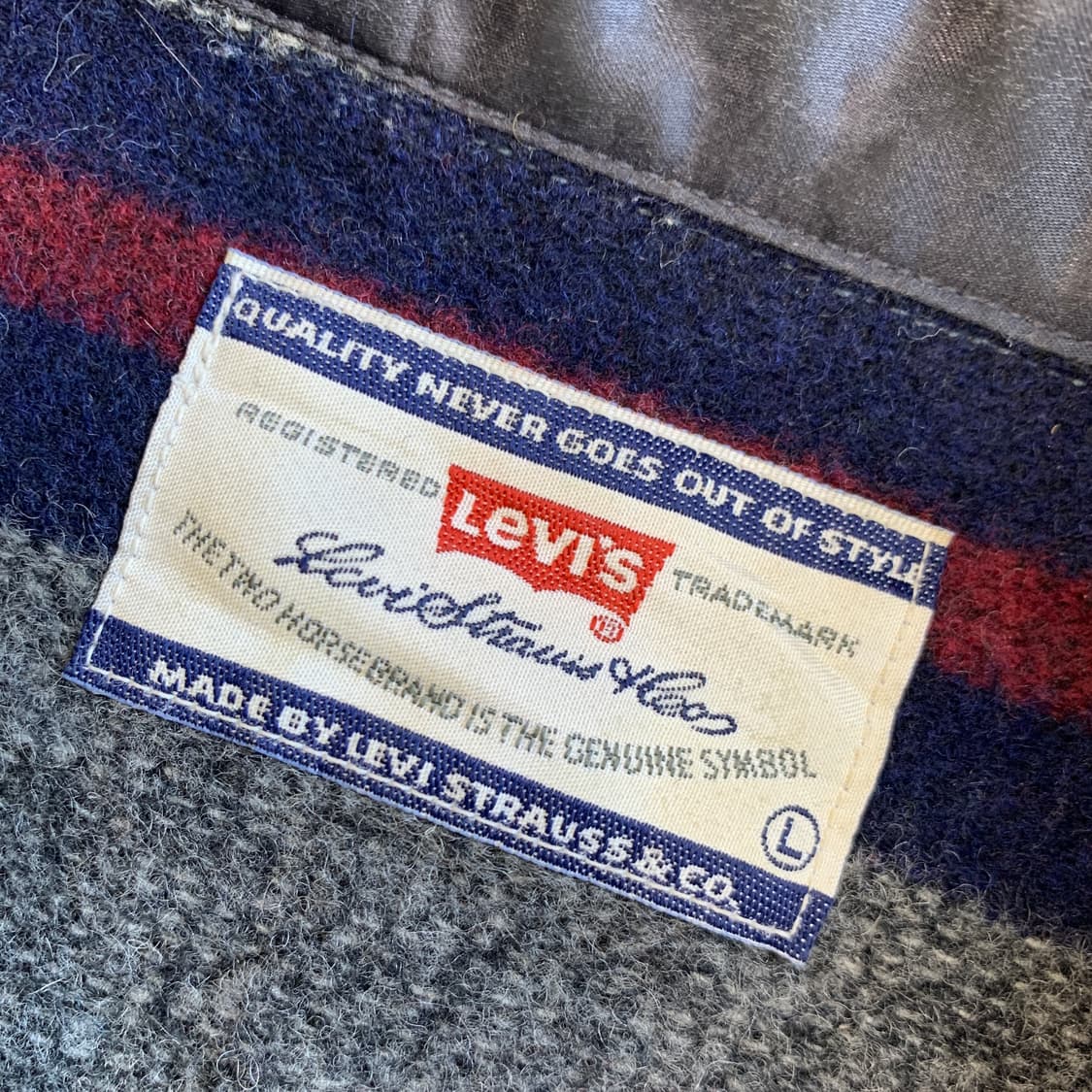 90's 리바이스 빈티지 울 블랜드 스트라이프 셔츠 1771 상품이미지7