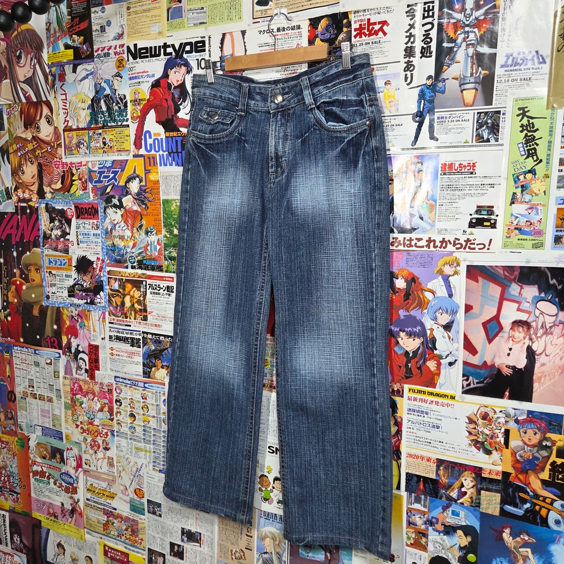 빈티지 워싱 스트라이프 신치백 데님 팬츠 상품이미지5