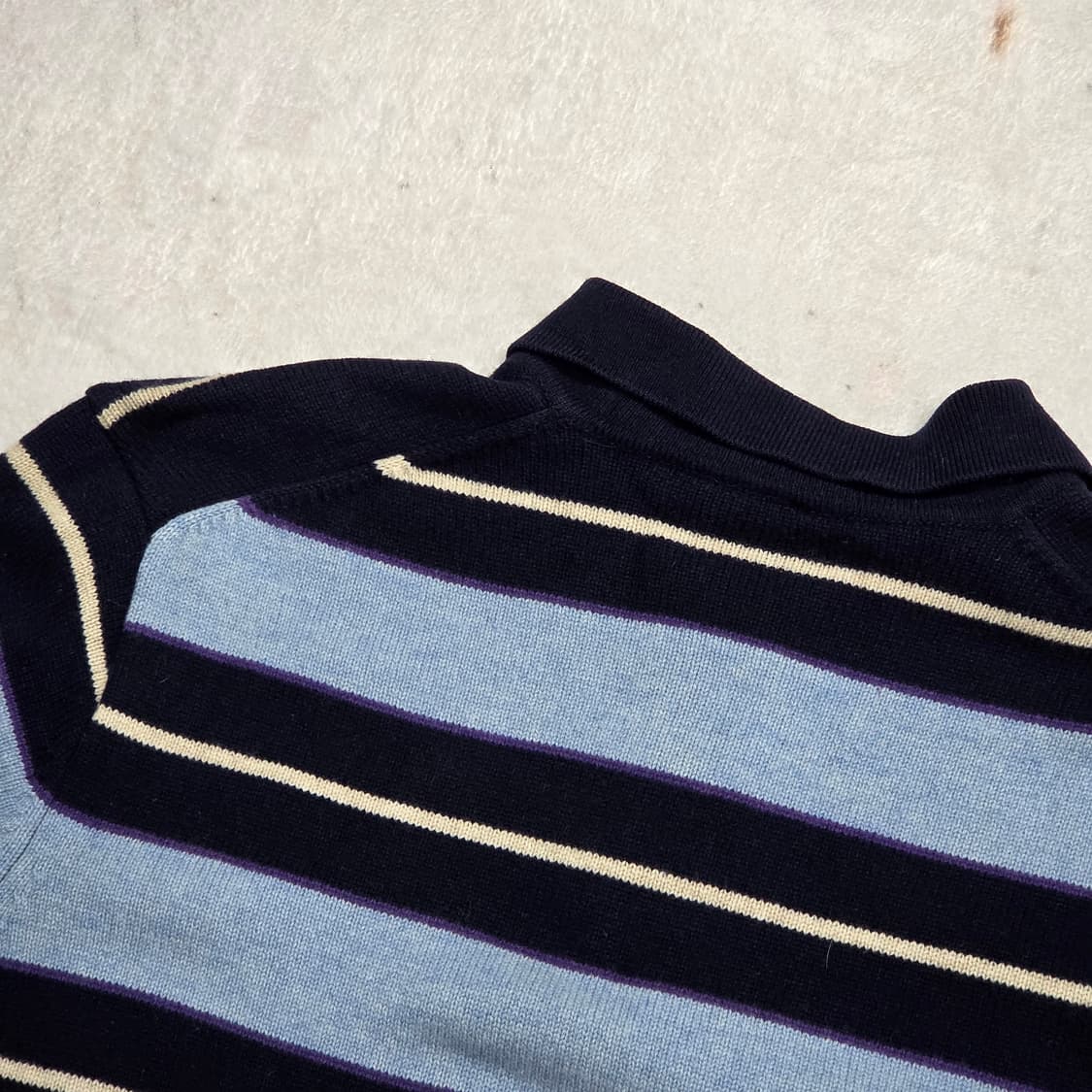 라코스테 단가라 반집업 카라 니트 상품이미지5