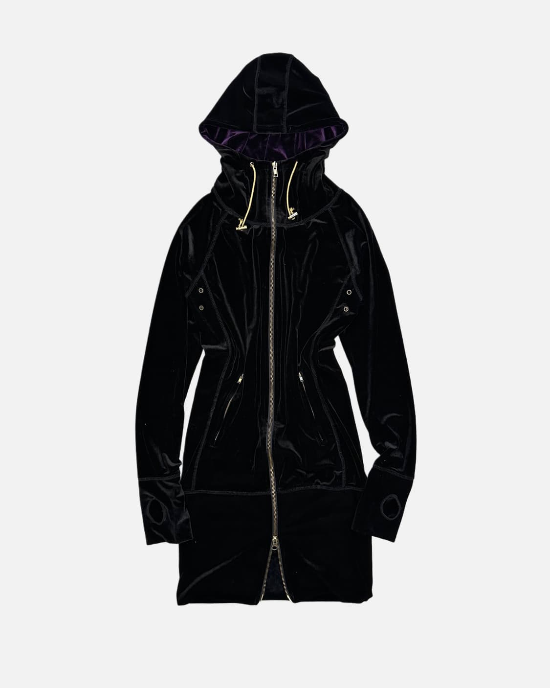 black velvet long hood zip-up 상품이미지2