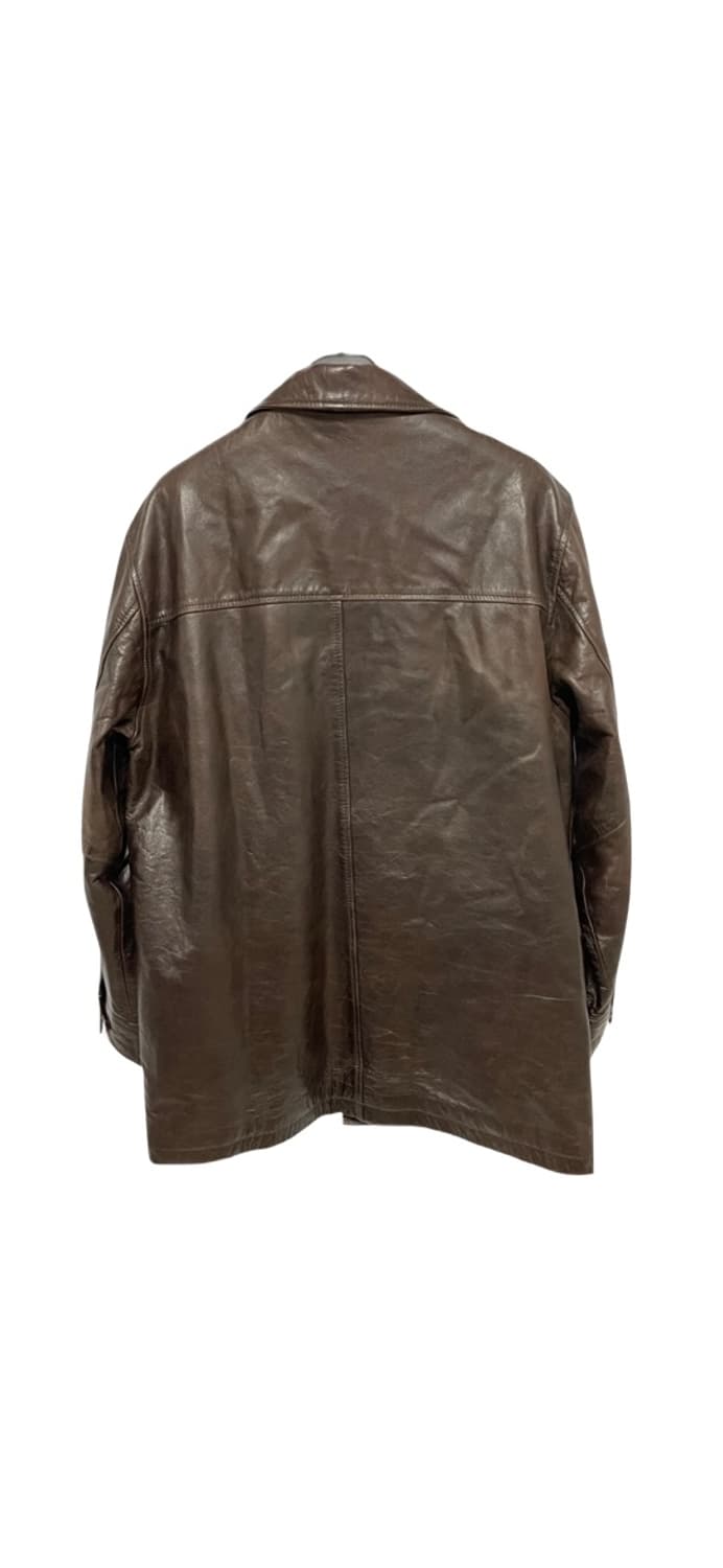 90's 올드 갭 레더 카코트 브라운 L 상품이미지2