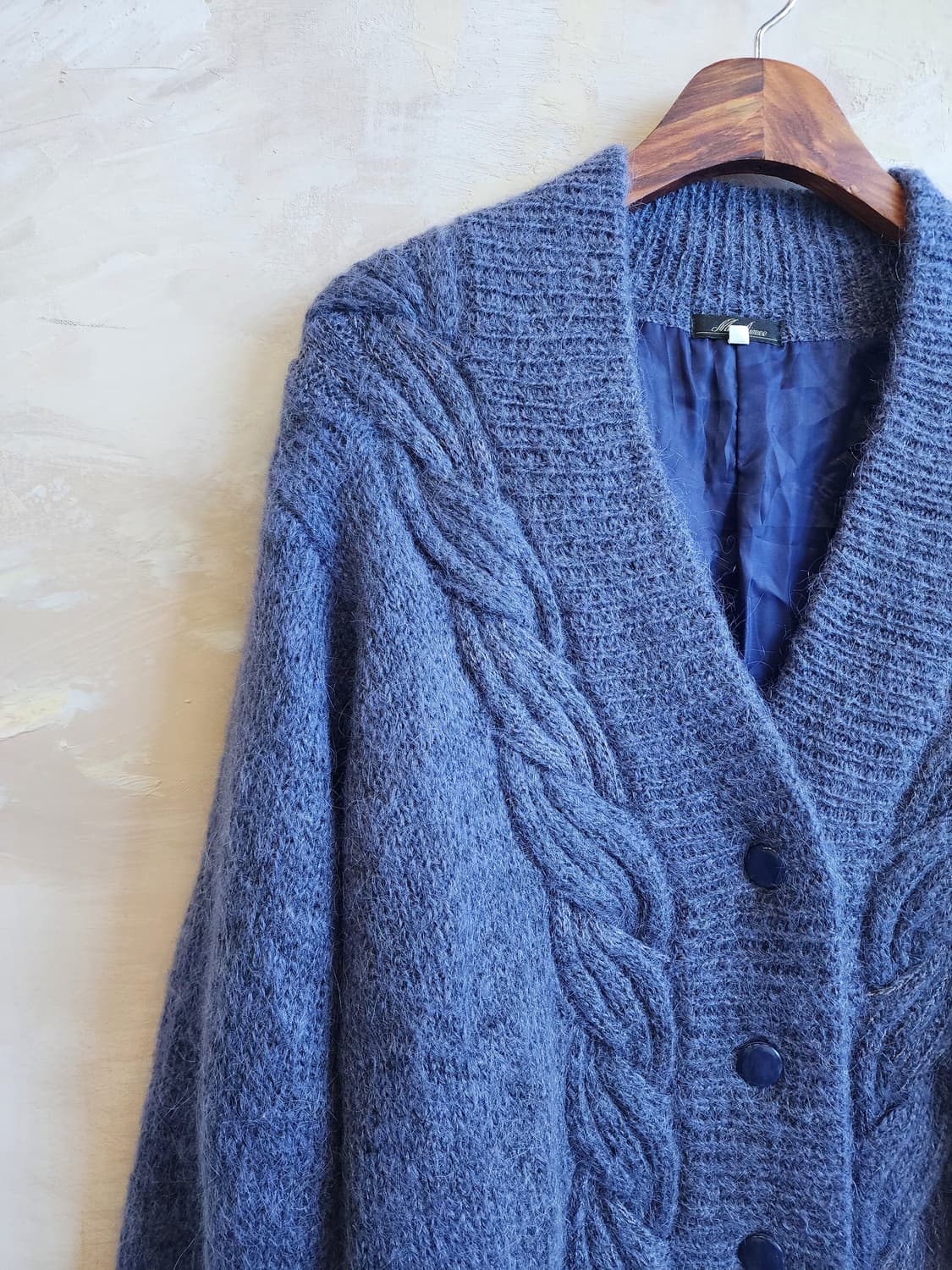 울혼방 퍼플 가디건 상품이미지2