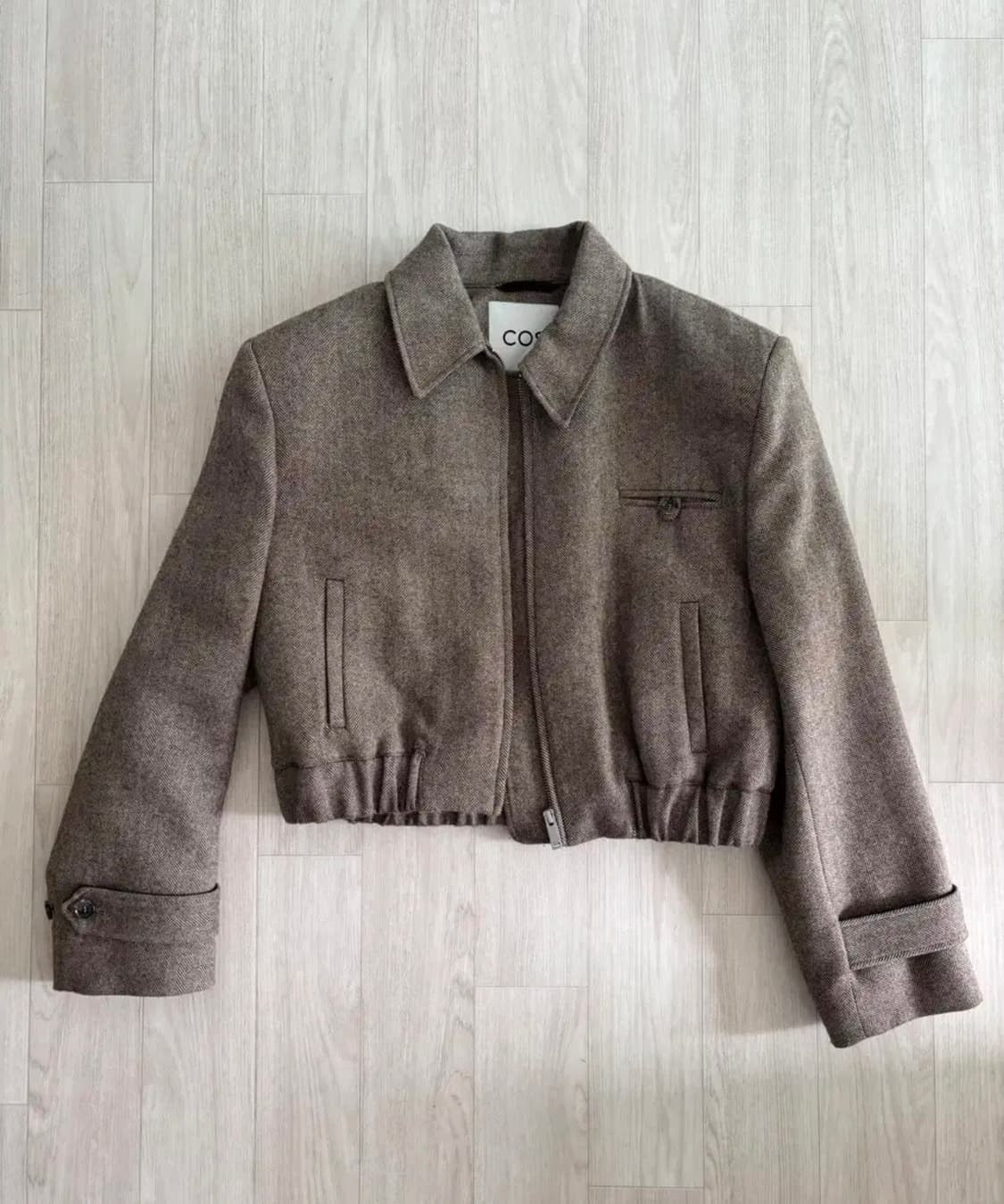 Cos 파워숄더 울 헤링본 자켓 34 상품이미지4