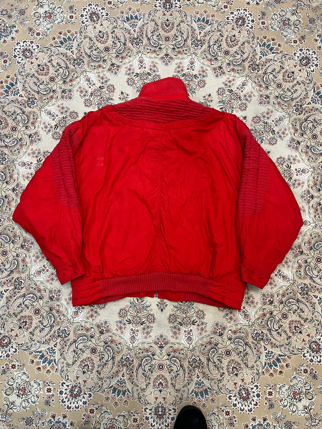 JPN VTG 하이넥 디테일 레드 봄버 자켓 상품이미지7